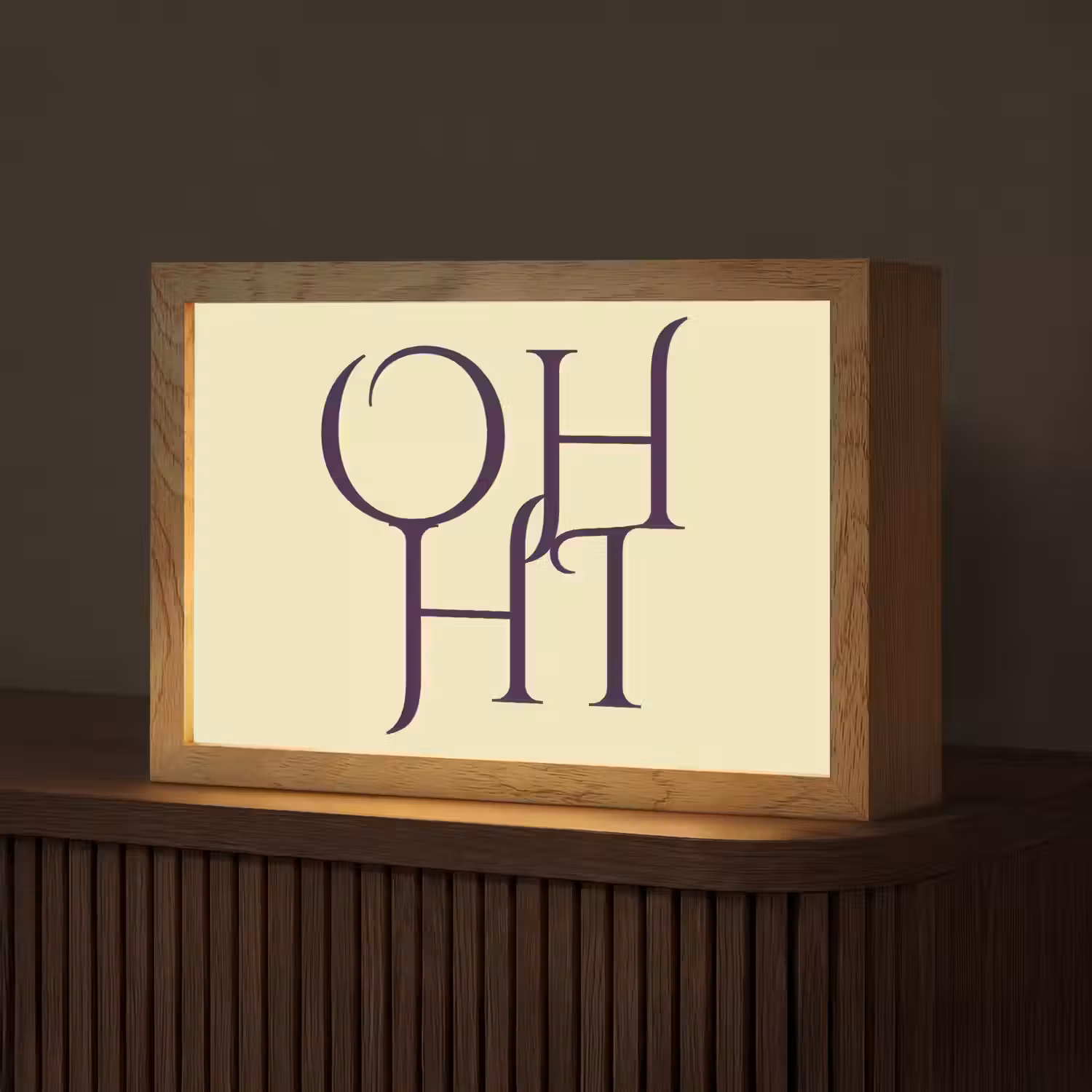 Oh hi - Geel - Monogram Light Box met kabel (Tafellamp) klein -z3d_website