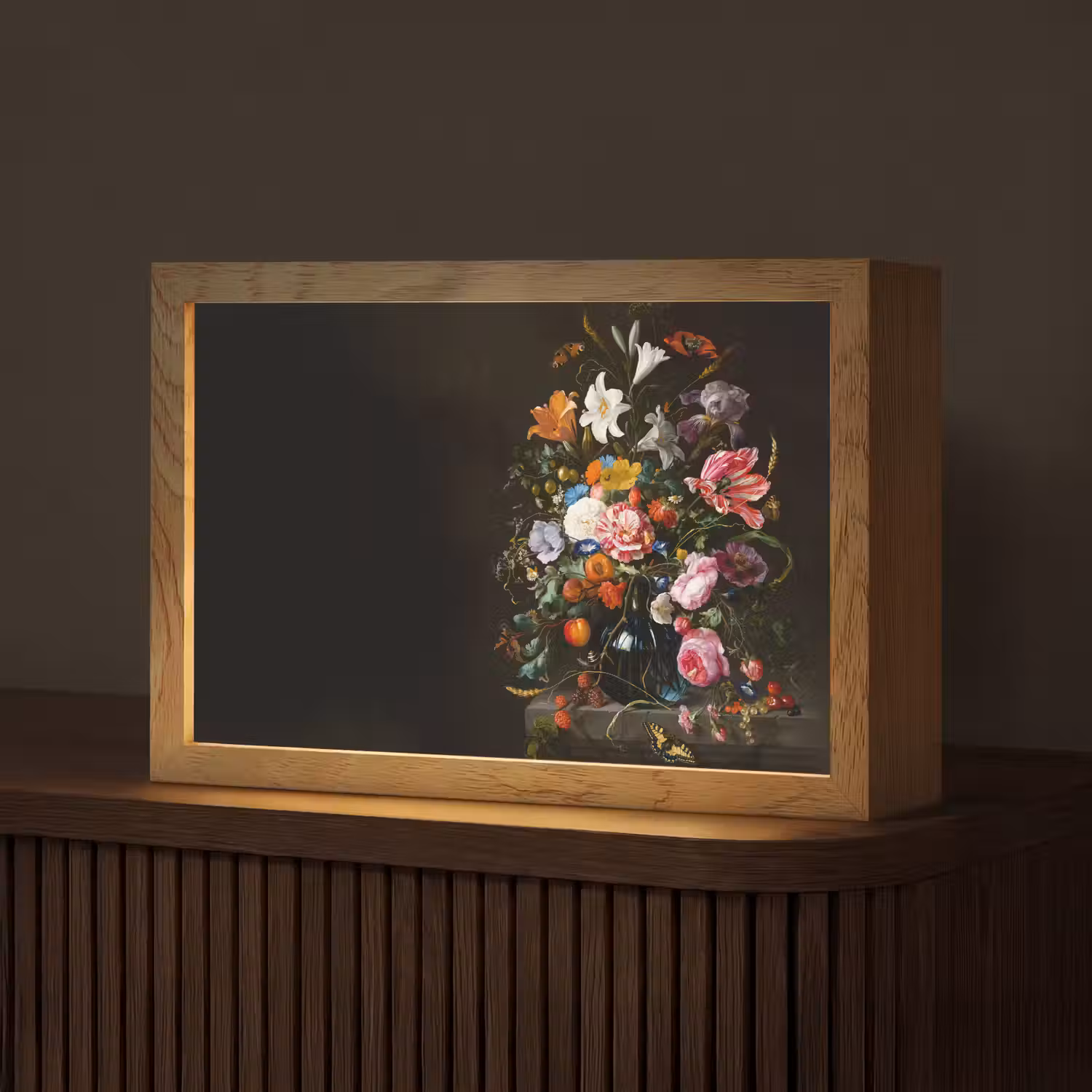 Oude meesters - Kunst - Vaas met bloemen - Jan Davidsz de Heem Light Box met kabel (Tafellamp) klein -z3d_website
