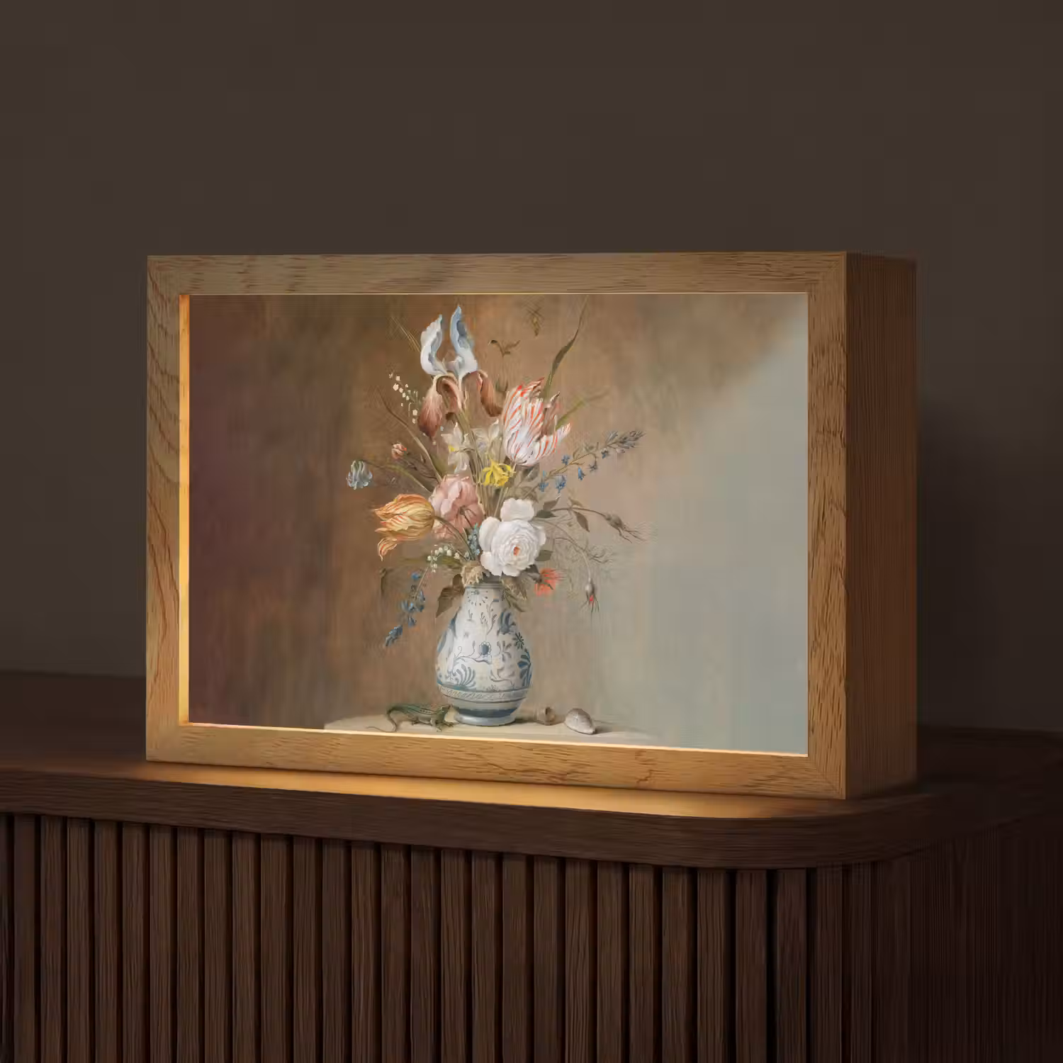Oude meesters - Bloemen - Balthasar van der Ast Light Box met kabel (Tafellamp) klein -z3d_website