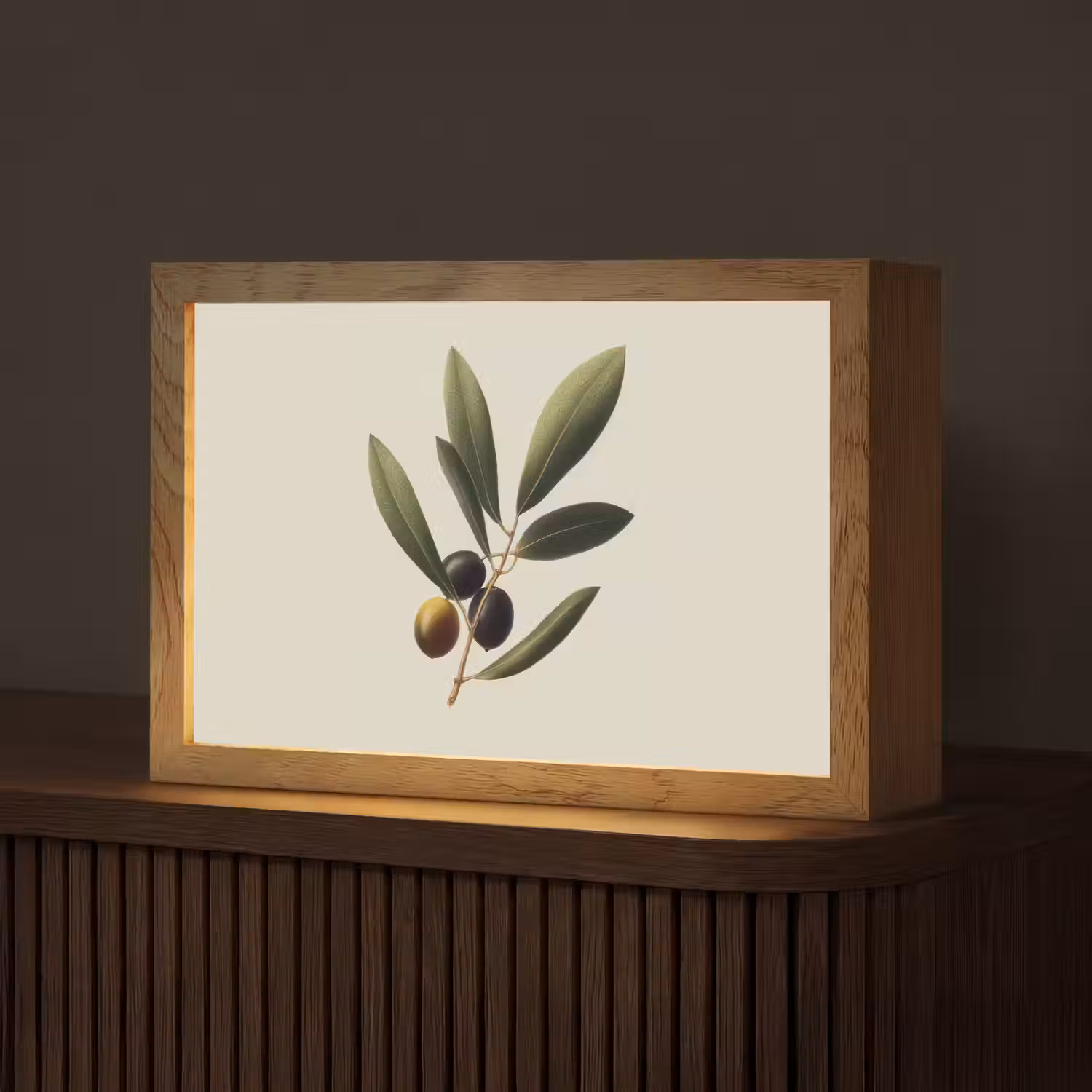 Olijftak - Donkergroen - Olijven Light Box met kabel (Tafellamp) klein -z3d_website