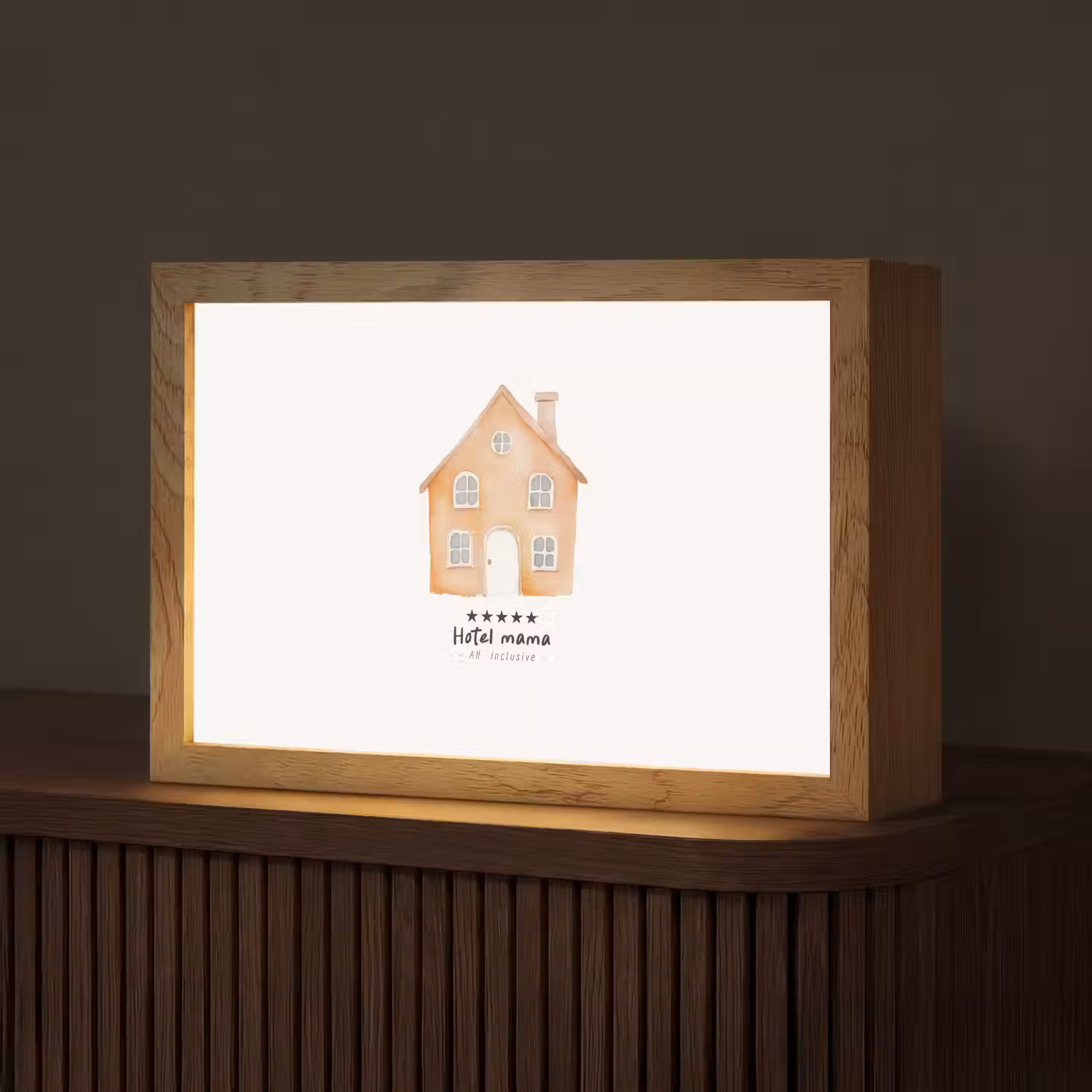 Oranje - Huisje - Quote - Hotel Light Box met kabel (Tafellamp) klein -z3d_website