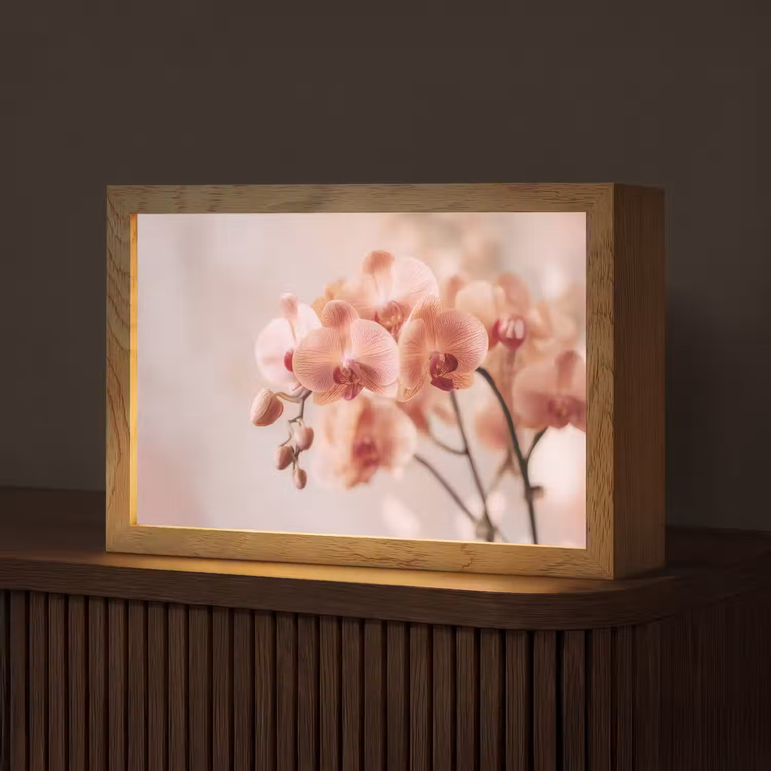 Orchidee - Bloemen - Roze - Bloemblaadjes Light Box met kabel (Tafellamp) klein -z3d_website