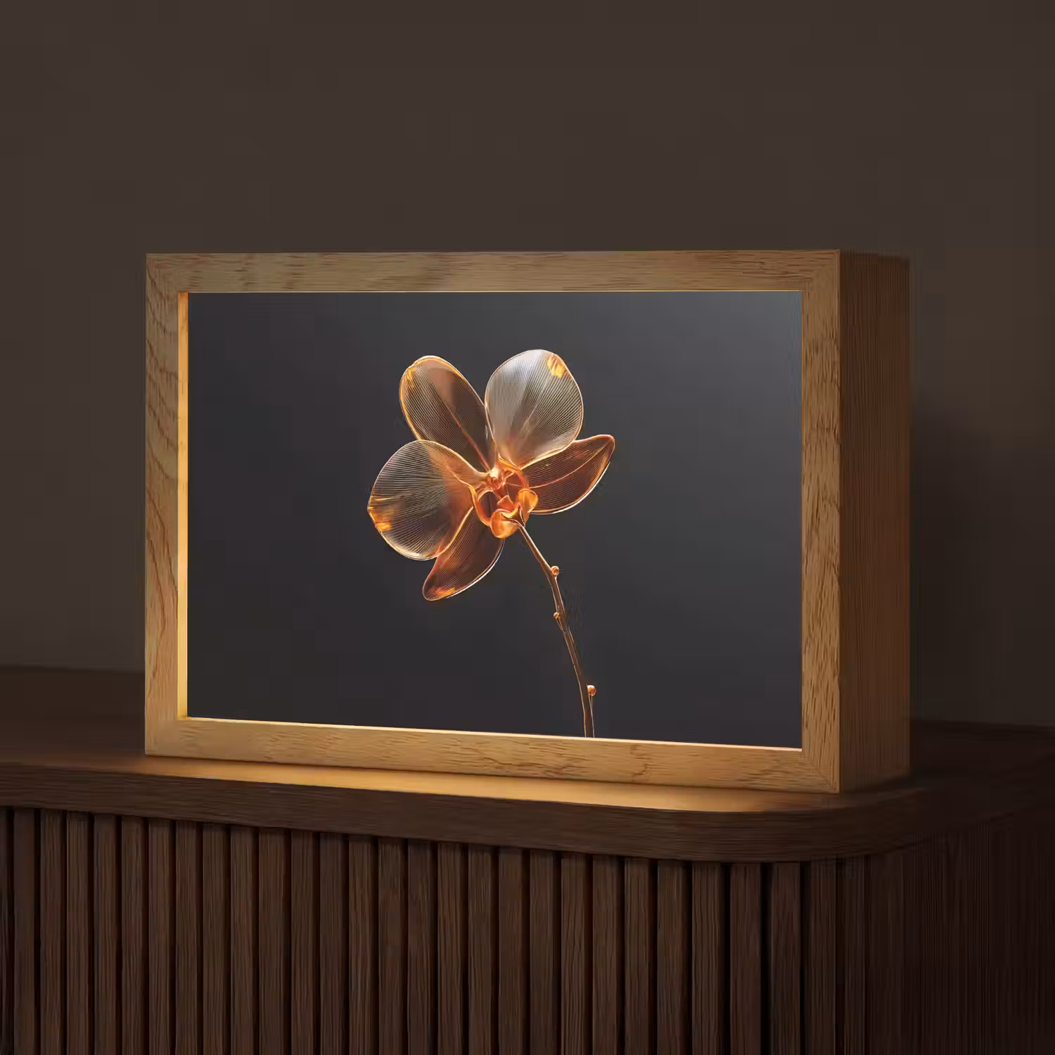 Orchidee - Doorzichtig - Bloem Light Box met kabel (Tafellamp) klein -z3d_website