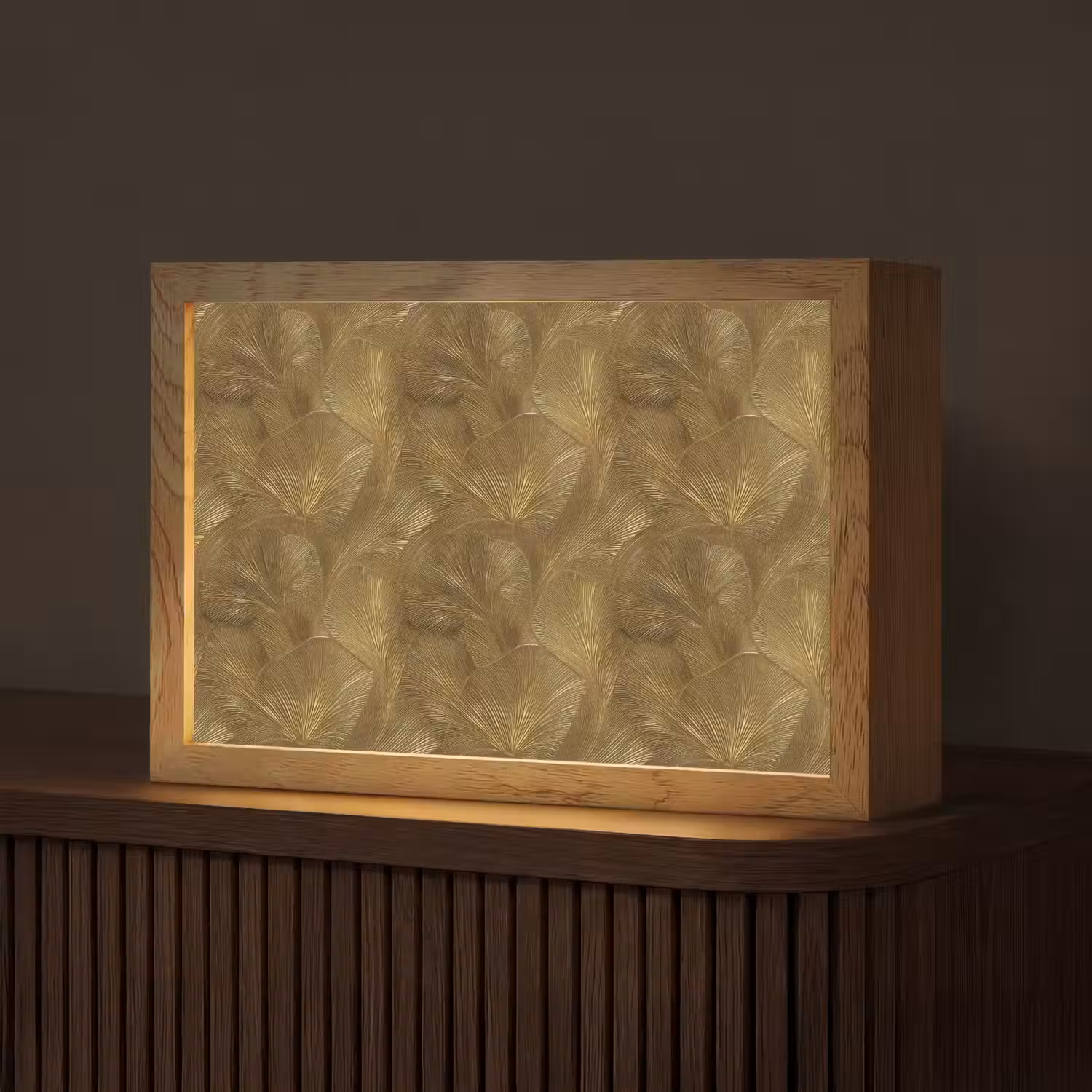 Organisch - Lijnen - Goud Light Box met kabel (Tafellamp) klein 924 -z3d_website