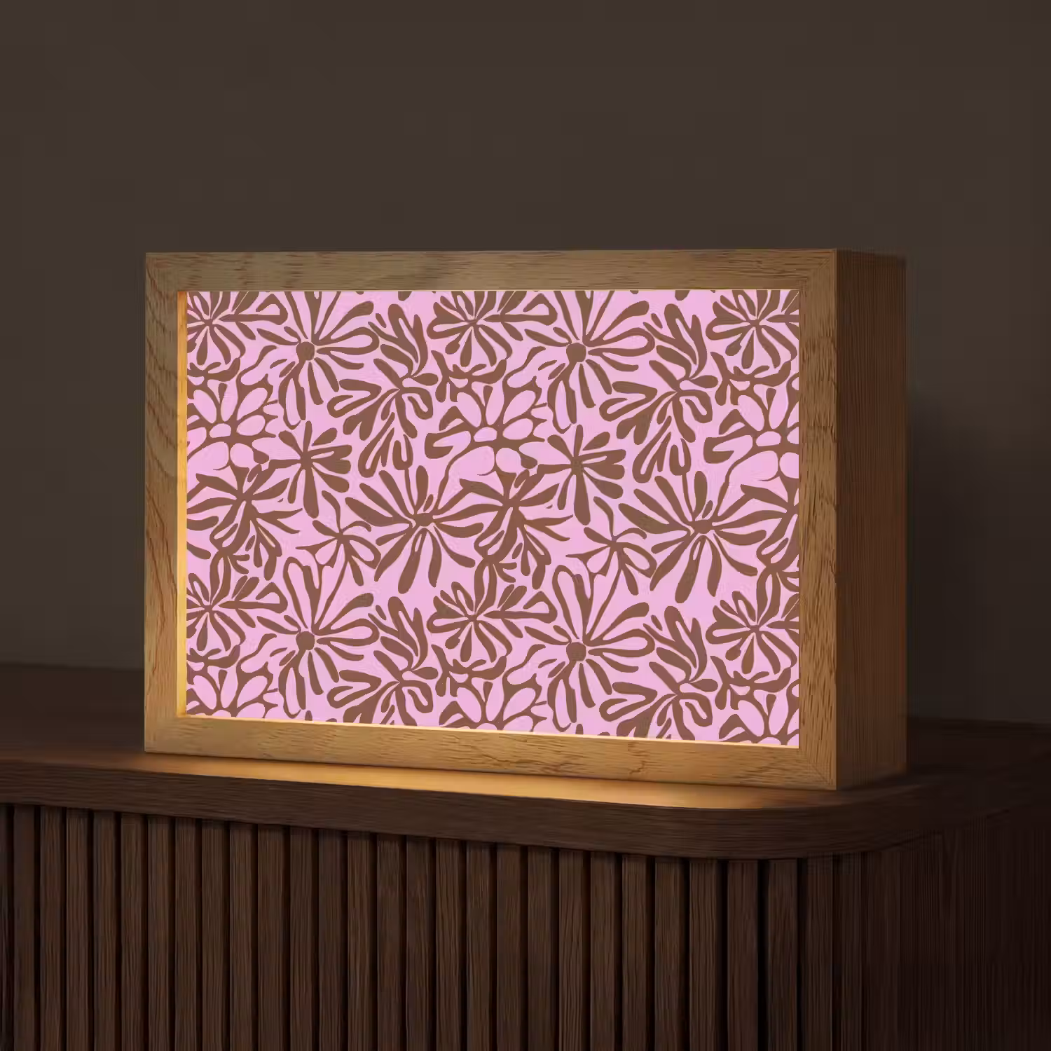 Organisch - Patroon - Roze Light Box met kabel (Tafellamp) klein 924 -z3d_website