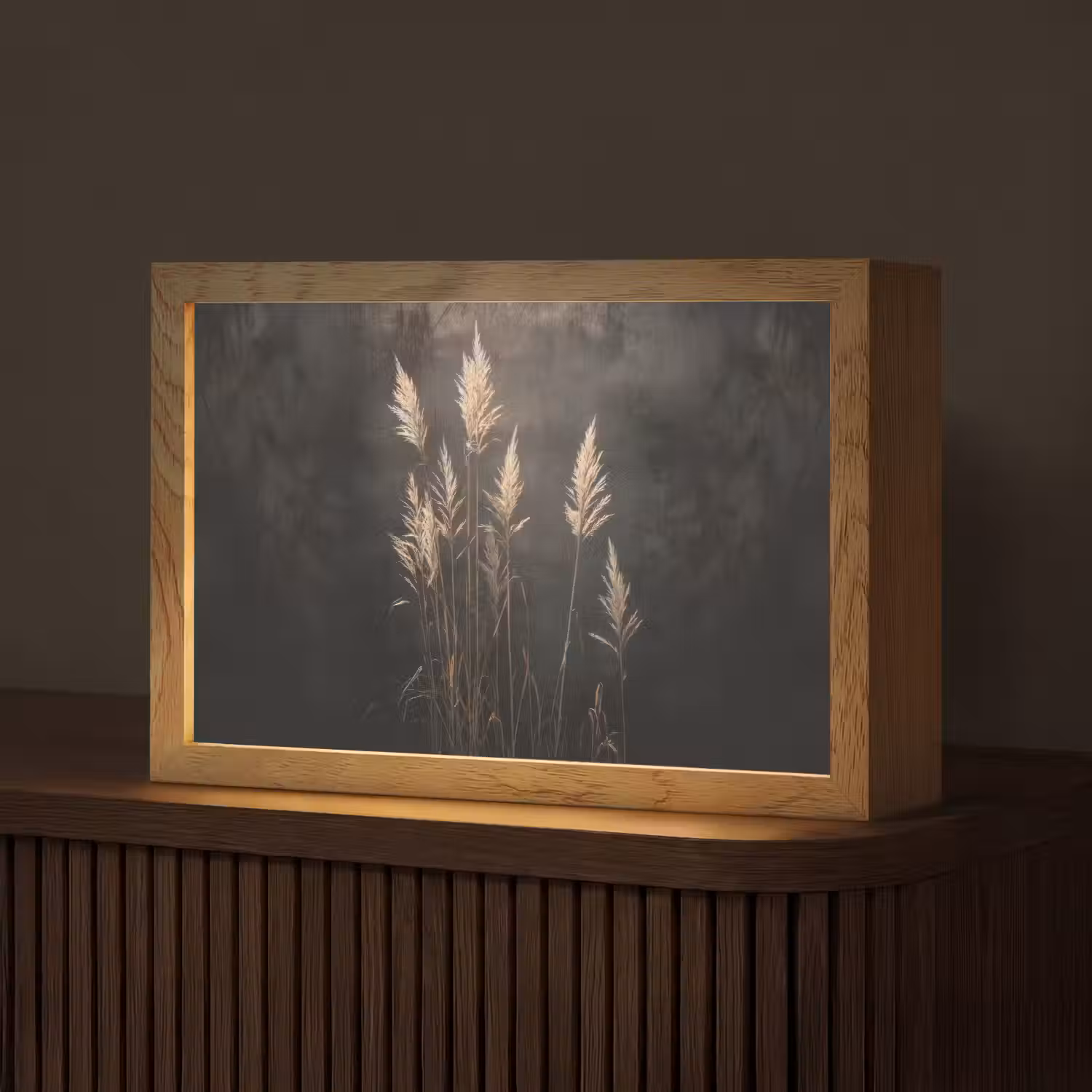 Siergras - Pluimen - Verlichting - Zwart Light Box met kabel (Tafellamp) klein -z3d_website