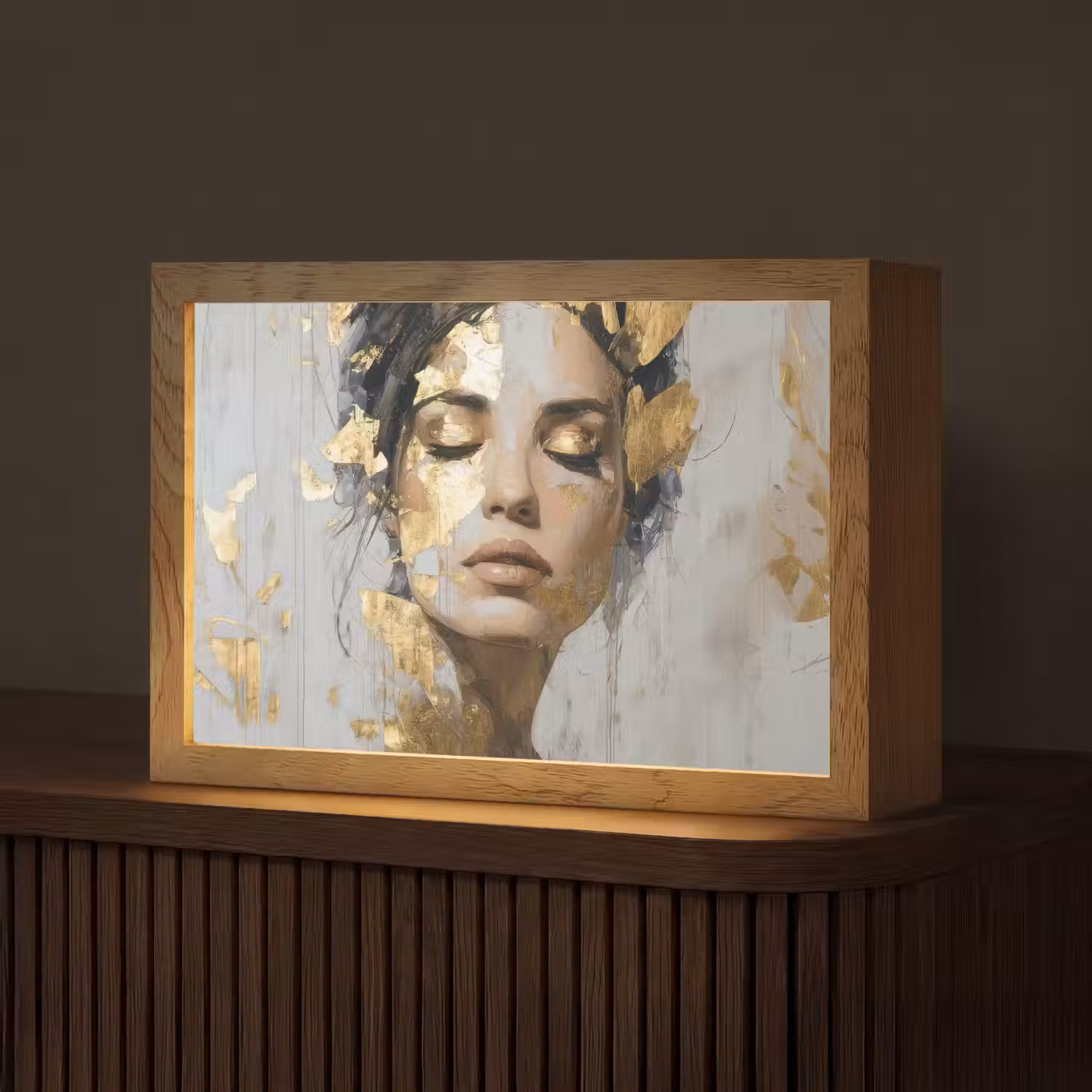 Sierlijk - Vrouw - Goud - Ogen Light Box met kabel (Tafellamp) klein -z3d_website