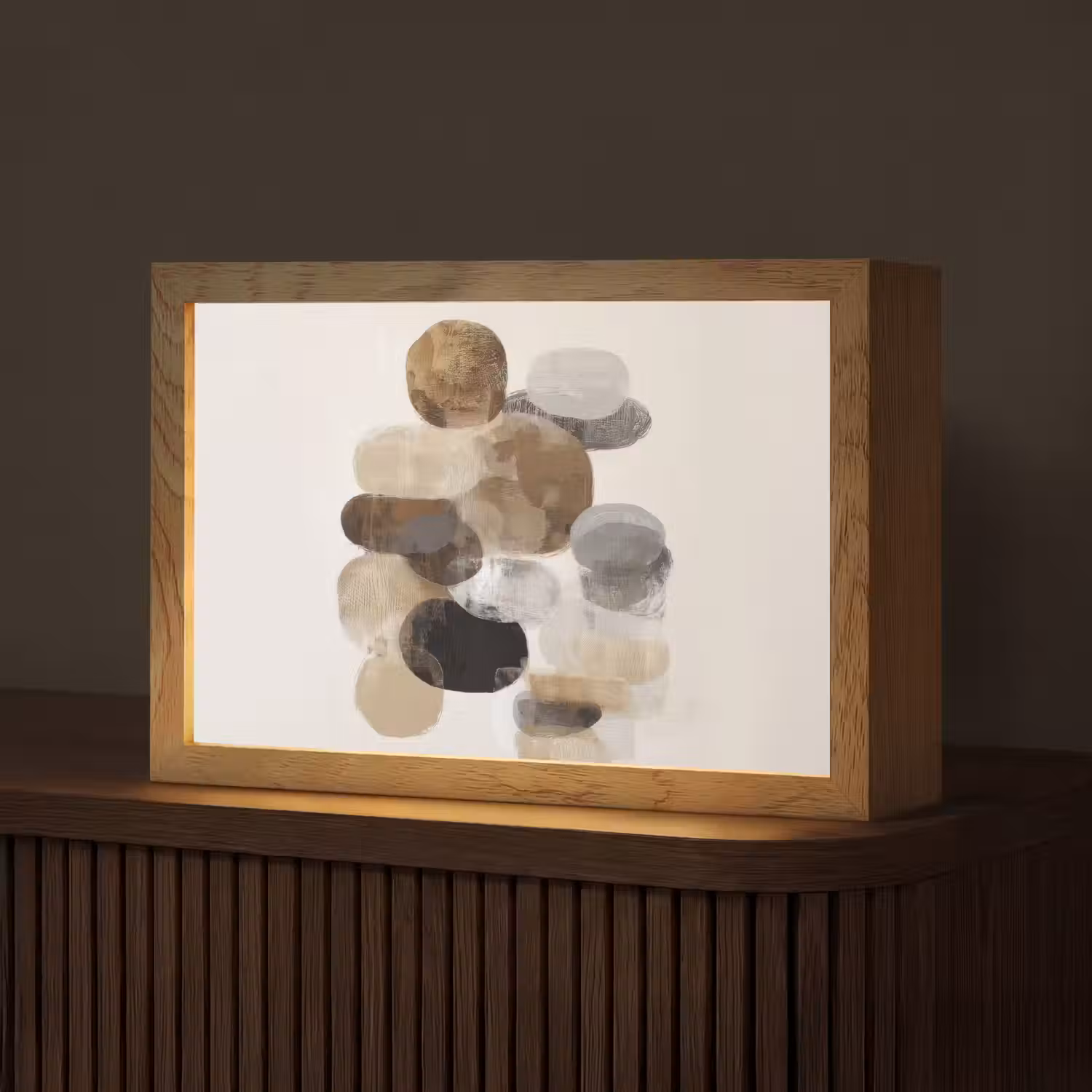 Ovaal - Kleurvlakken - Penseelstreken Light Box met kabel (Tafellamp) klein -z3d_website