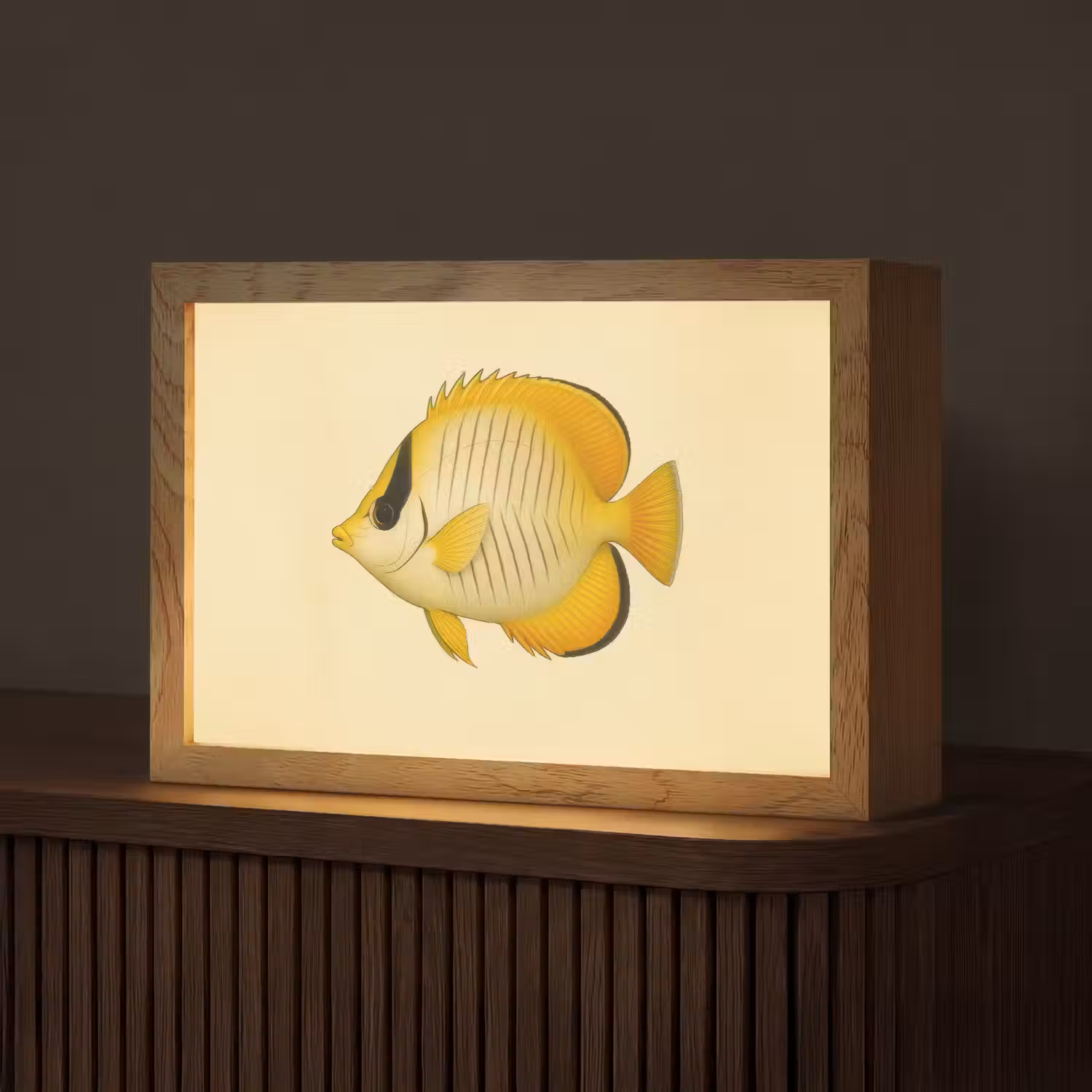 Ovaal - Vis - Geel - Schubben Light Box met kabel (Tafellamp) klein -z3d_website