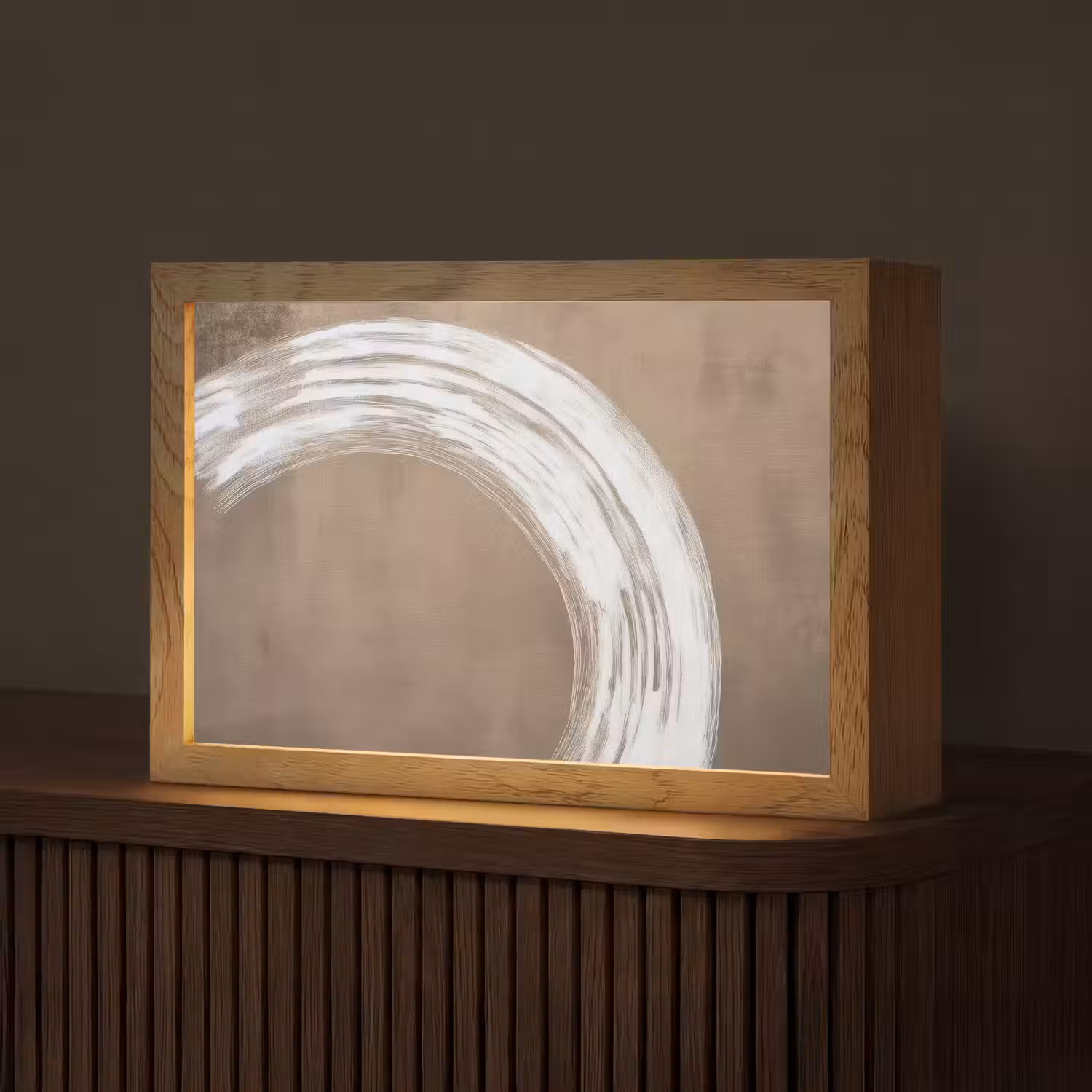 Verf - Bruin - Japandi Light Box met kabel (Tafellamp) klein -z3d_website