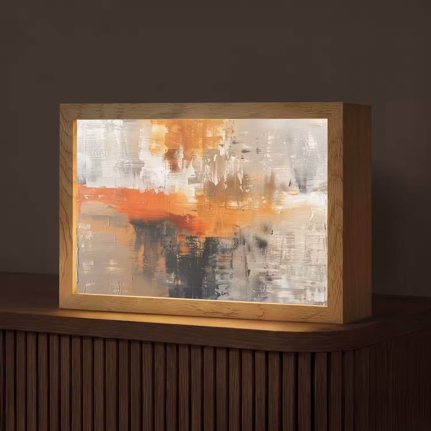 Verf - Patroon - Modern - Kunst Light Box met kabel (Tafellamp) klein -z3d_website