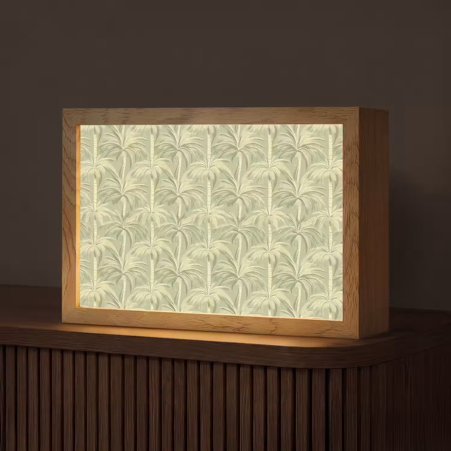 Palmwoud - Tropisch - Groen Light Box met kabel (Tafellamp) klein 924 -z3d_website