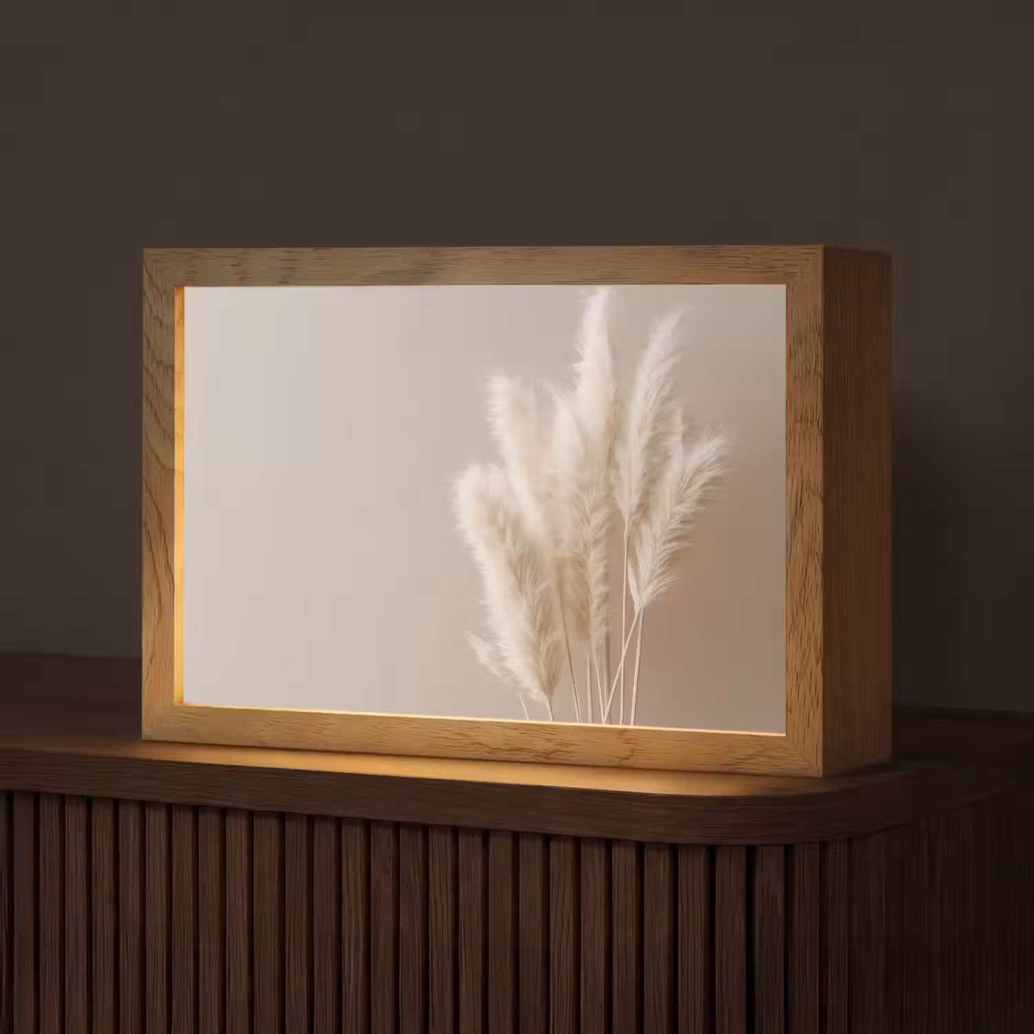 Pampasgras - Pluimen - Pastel - Wit Light Box met kabel (Tafellamp) klein -z3d_website