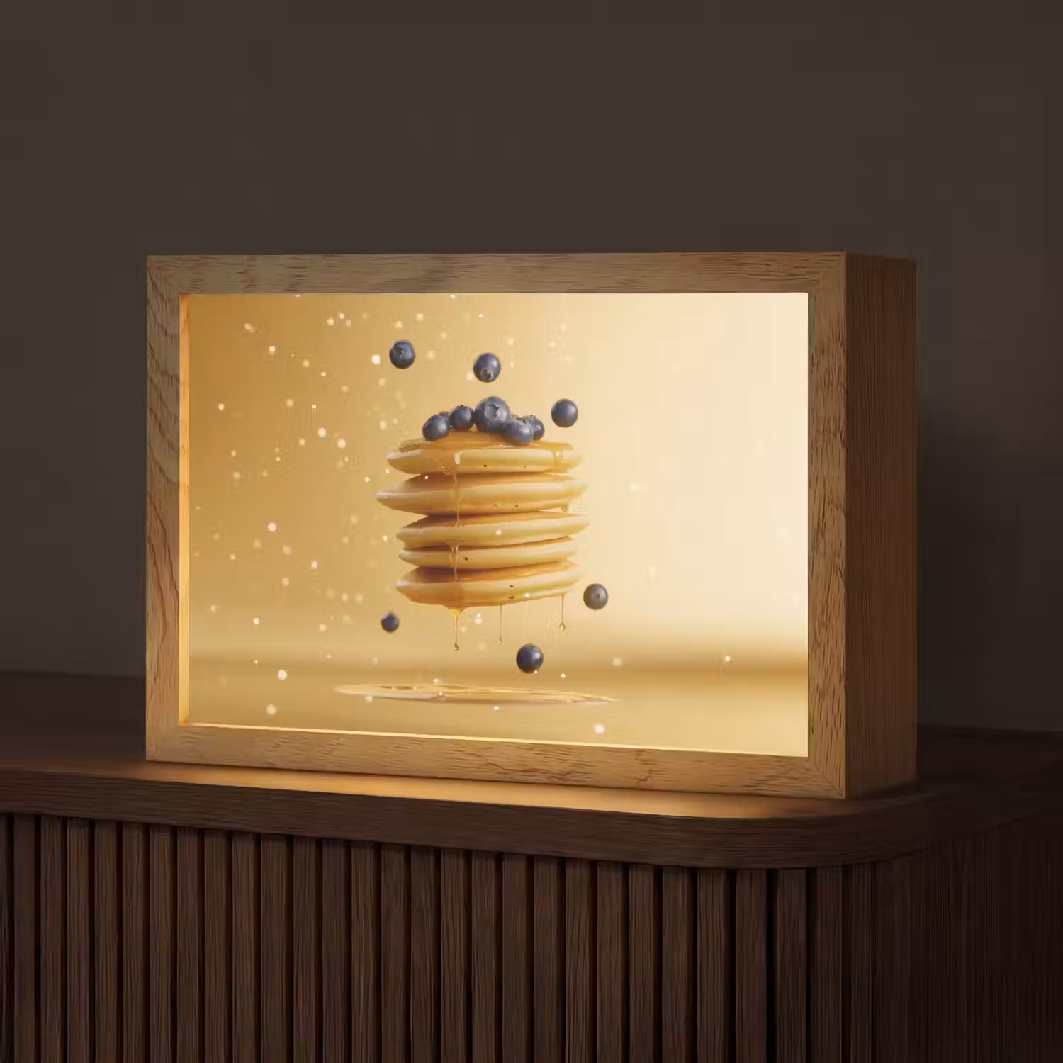 Pannenkoeken - Eten - Honing - Geel Light Box met kabel (Tafellamp) klein -z3d_website