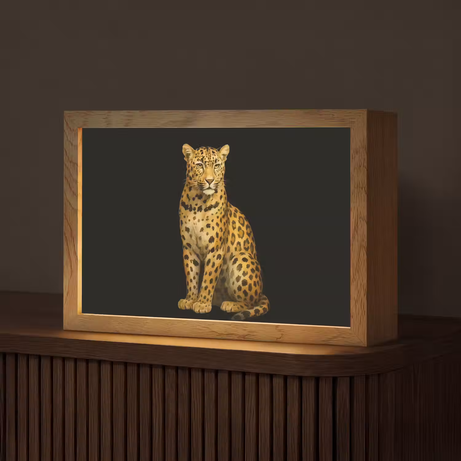Panter - Realistisch - Bruin Light Box met kabel (Tafellamp) klein -z3d_website