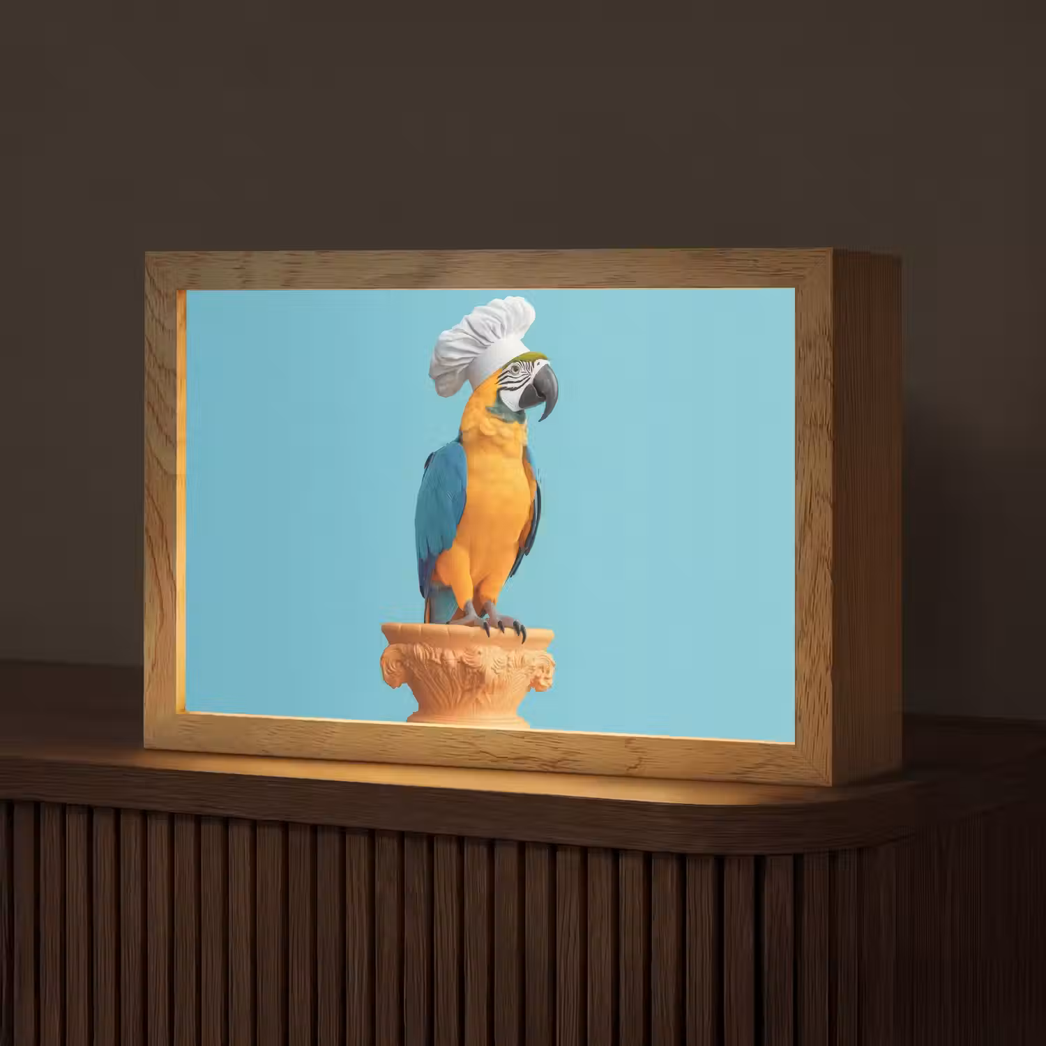 Papegaai - Koksmuts - Grappig - Vogel Light Box met kabel (Tafellamp) klein -z3d_website
