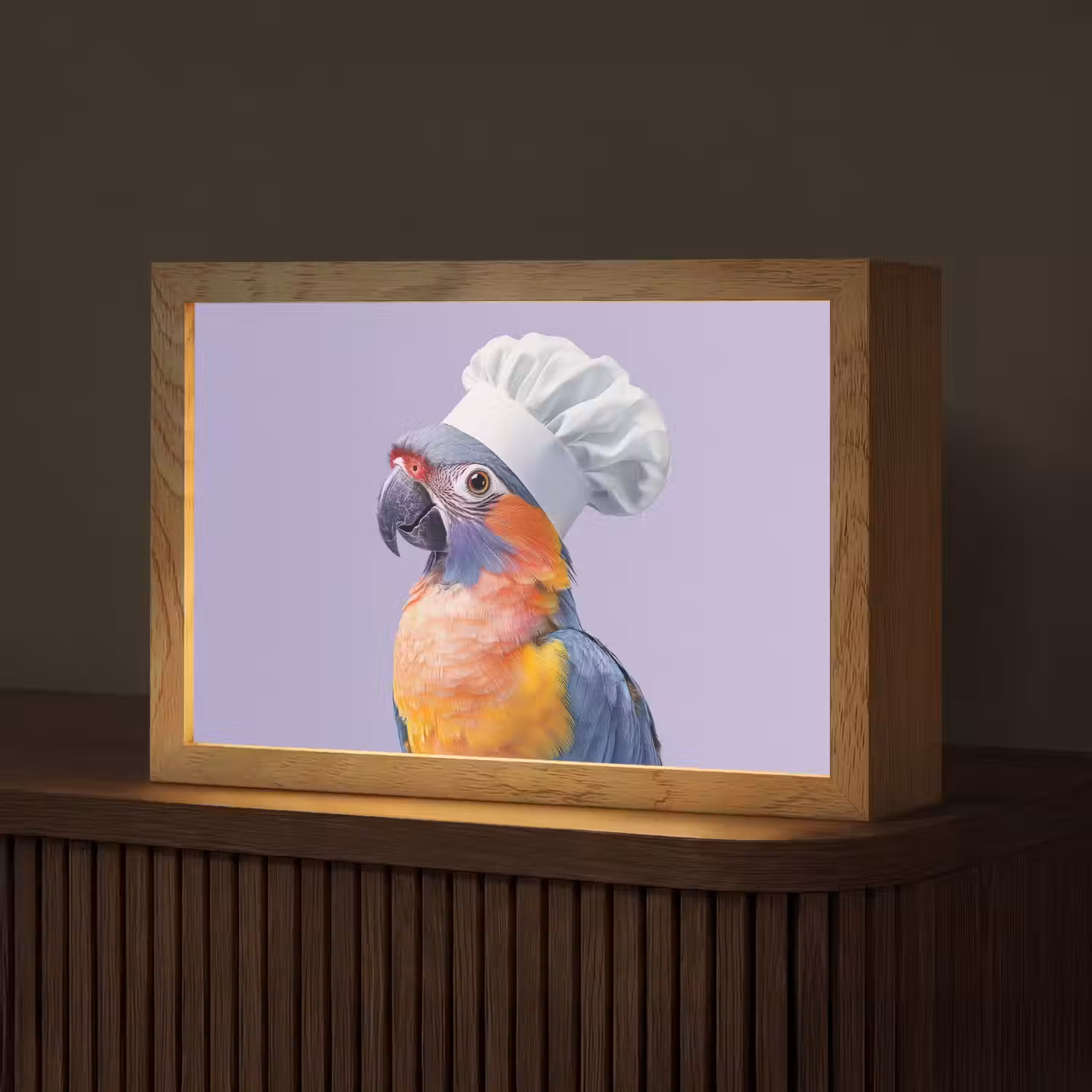Papegaai - Koksmuts - Paars - Cute Light Box met kabel (Tafellamp) klein -z3d_website