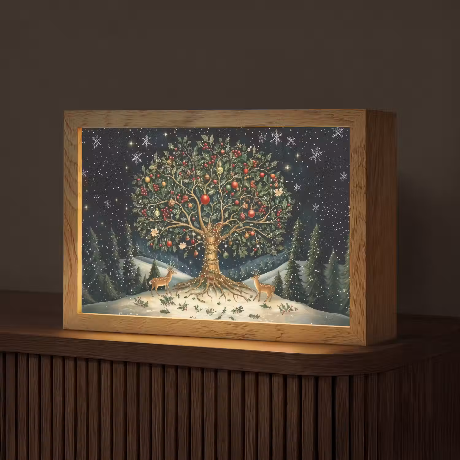Feestboom - Winterhemel - Kleurrijk Light Box met kabel (Tafellamp) klein -z3d_website