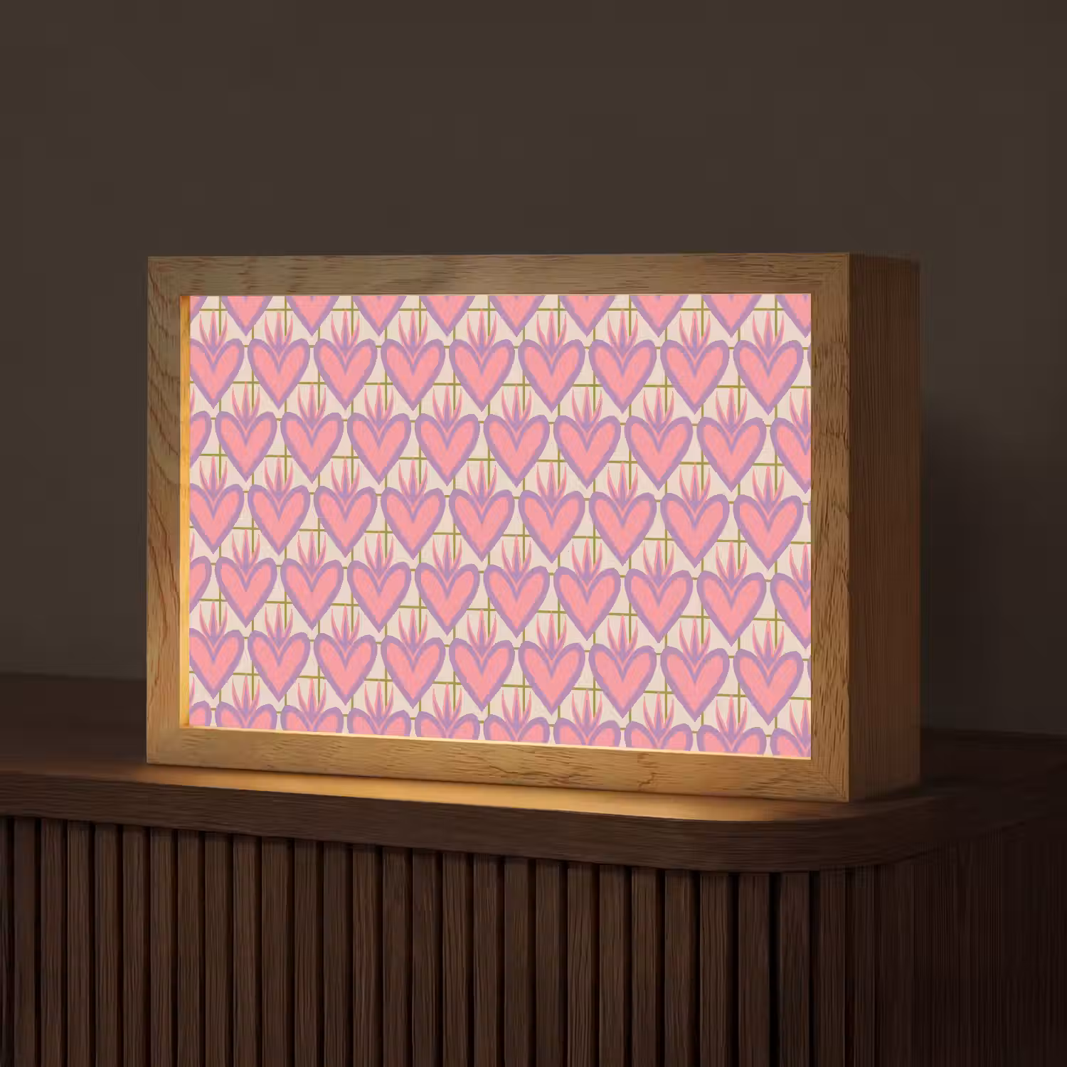 Patroon - Roze - Hartjes Light Box met kabel (Tafellamp) klein 924 -z3d_website