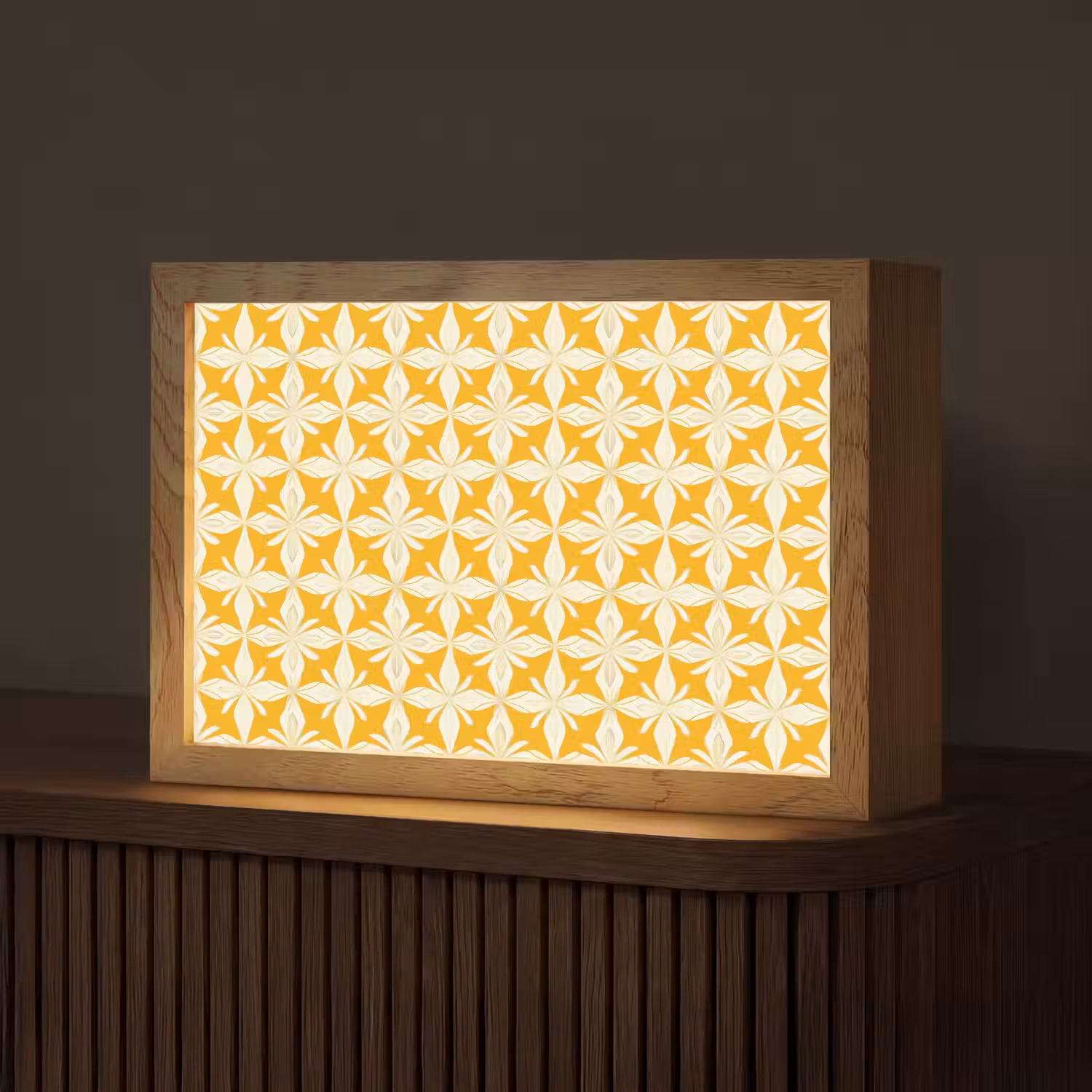 Patroon - Retro - Geel Light Box met kabel (Tafellamp) klein 924 -z3d_website