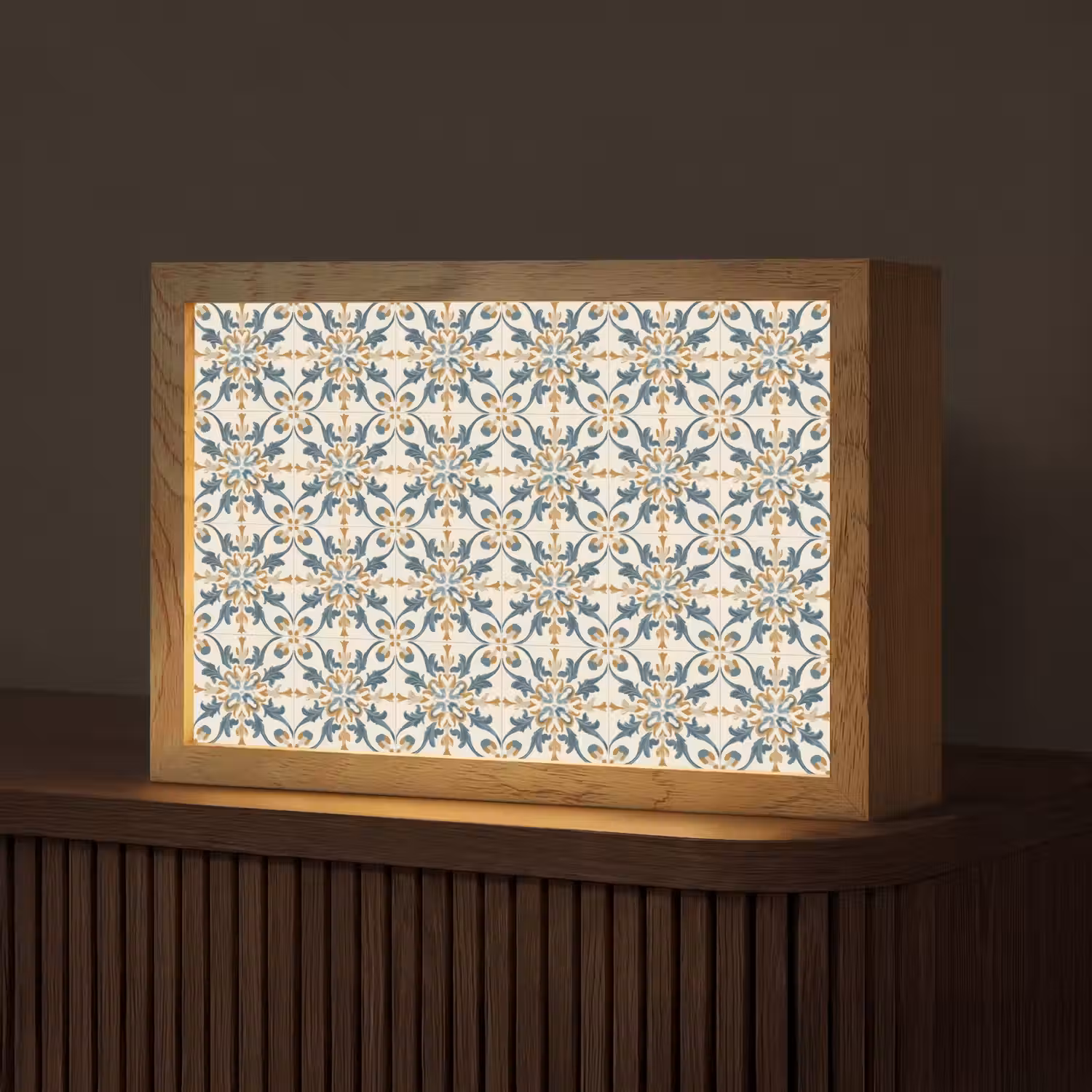 Patroon - Klassiek - Kleurrijk Light Box met kabel (Tafellamp) klein 924 -z3d_website