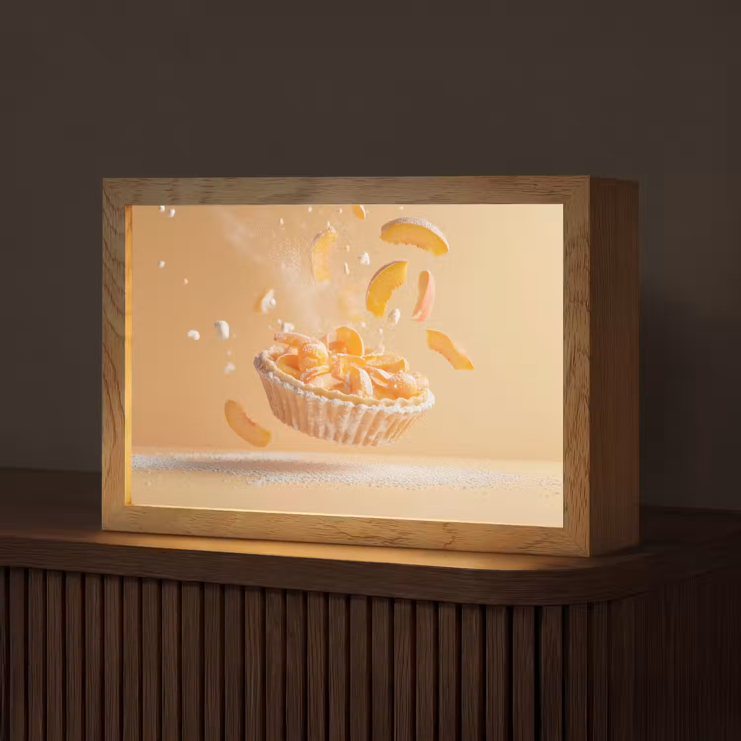 Peach - Eten - Taart - Oranje Light Box met kabel (Tafellamp) klein -z3d_website