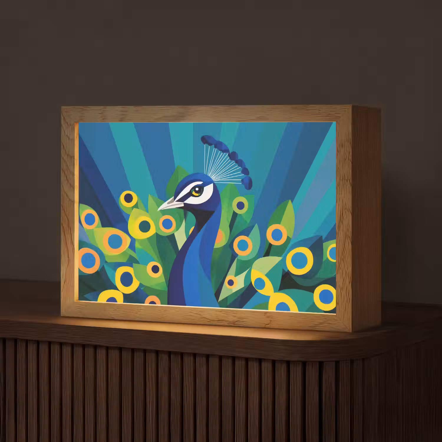 Pauw - Cirkels - Blauw Light Box met kabel (Tafellamp) klein -z3d_website