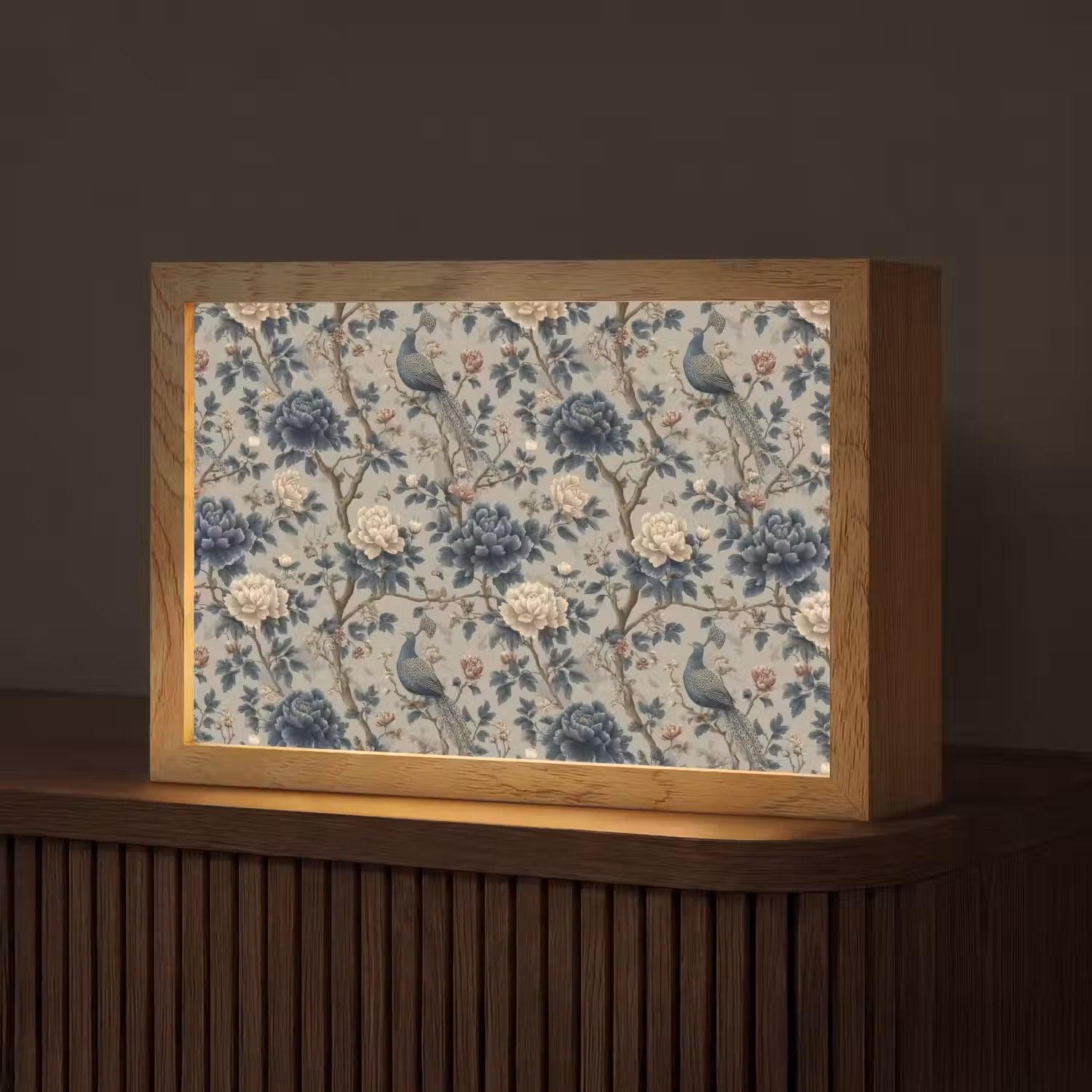Pauw - Bloemen - Blauw Light Box met kabel (Tafellamp) klein 924 -z3d_website