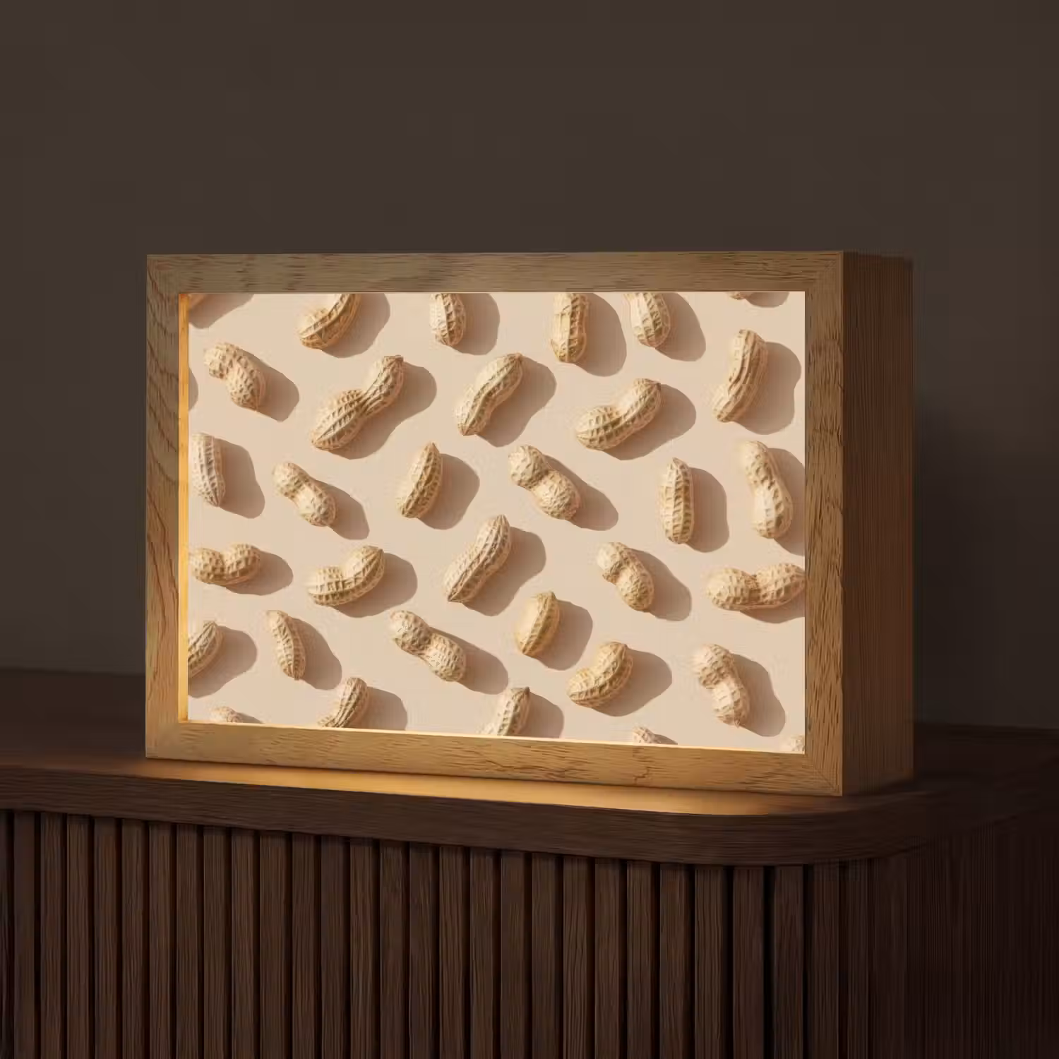 Pinda's - Patroon - Beige Light Box met kabel (Tafellamp) klein -z3d_website