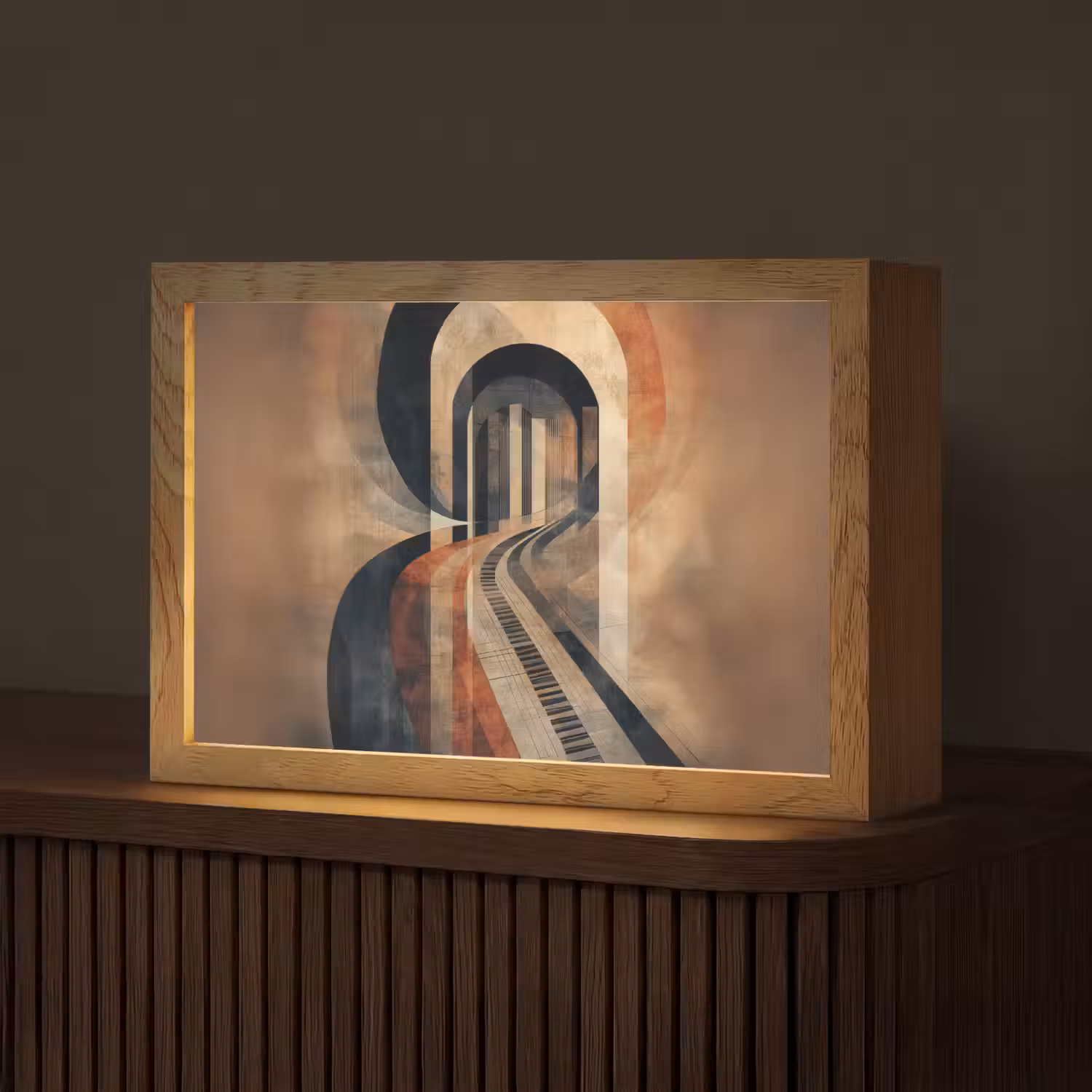 Piano - Toetsen - Abstract Light Box met kabel (Tafellamp) klein -z3d_website