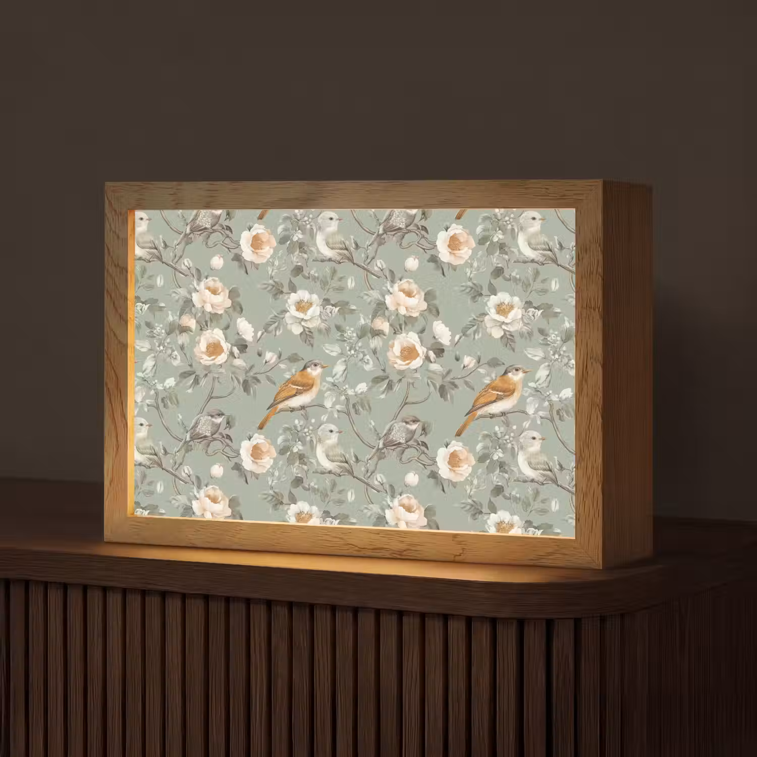 Roze - Vogels - Kleurrijk Light Box met kabel (Tafellamp) klein 924 -z3d_website
