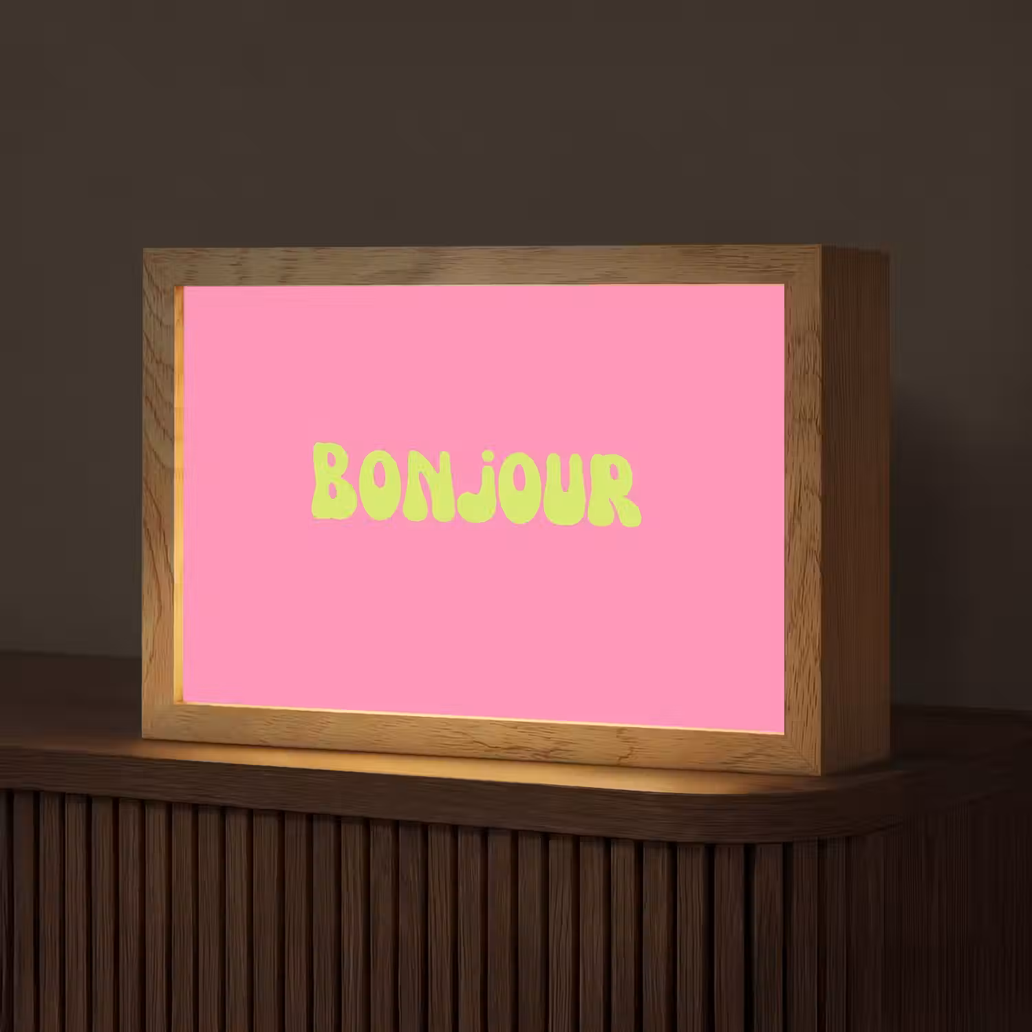 Roze - Groene bonjour - Organisch Light Box met kabel (Tafellamp) klein -z3d_website