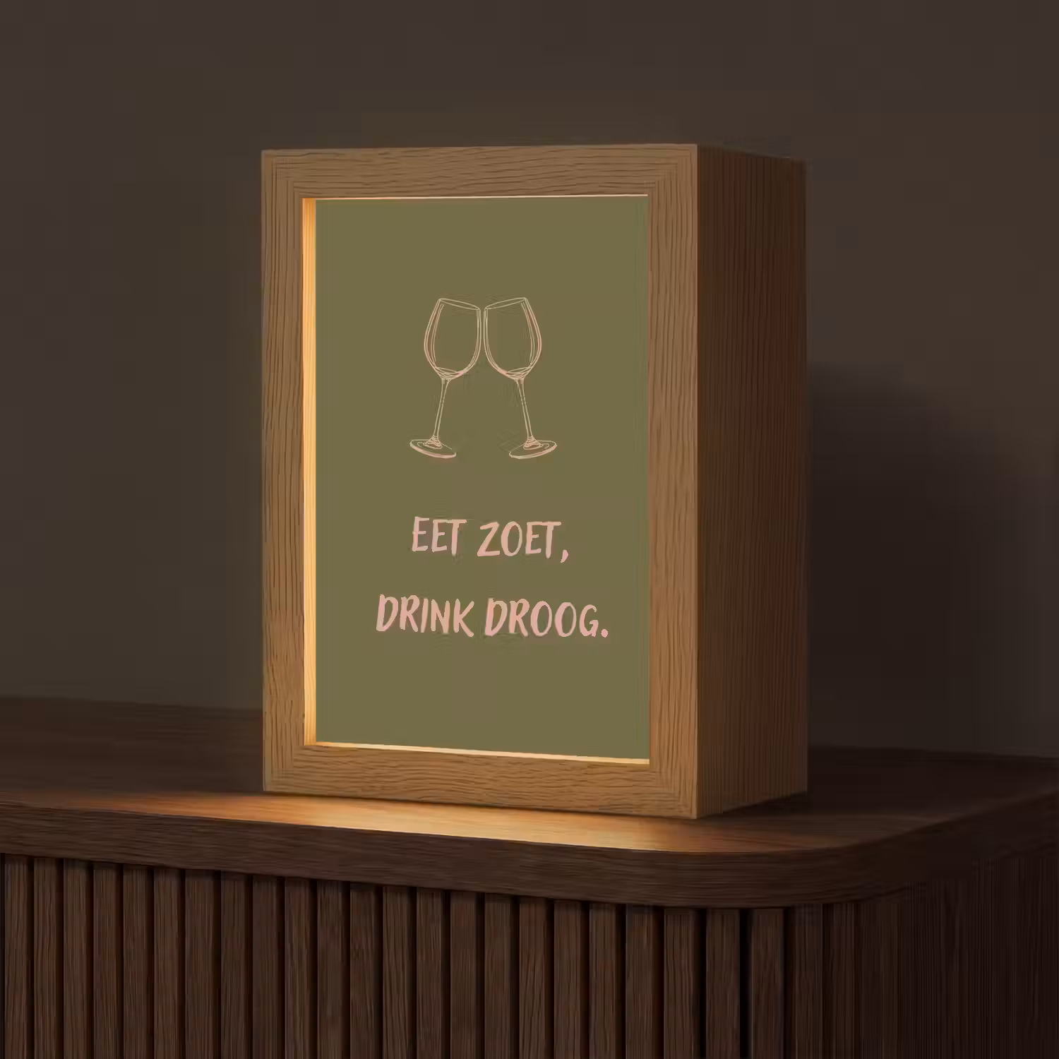 Roze - Groen - Wijn - Quote Light Box met kabel (Tafellamp) klein -z3d_website
