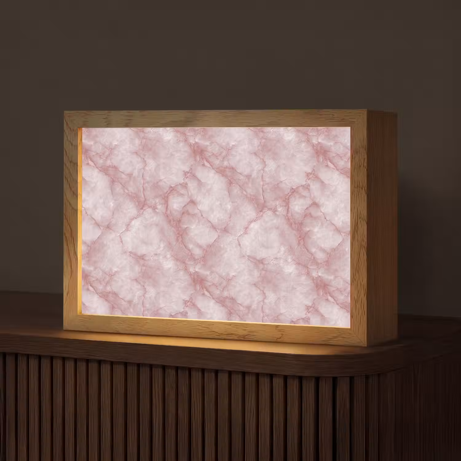 Roze - Kwartsmarmer - Aders Light Box met kabel (Tafellamp) klein 924 -z3d_website