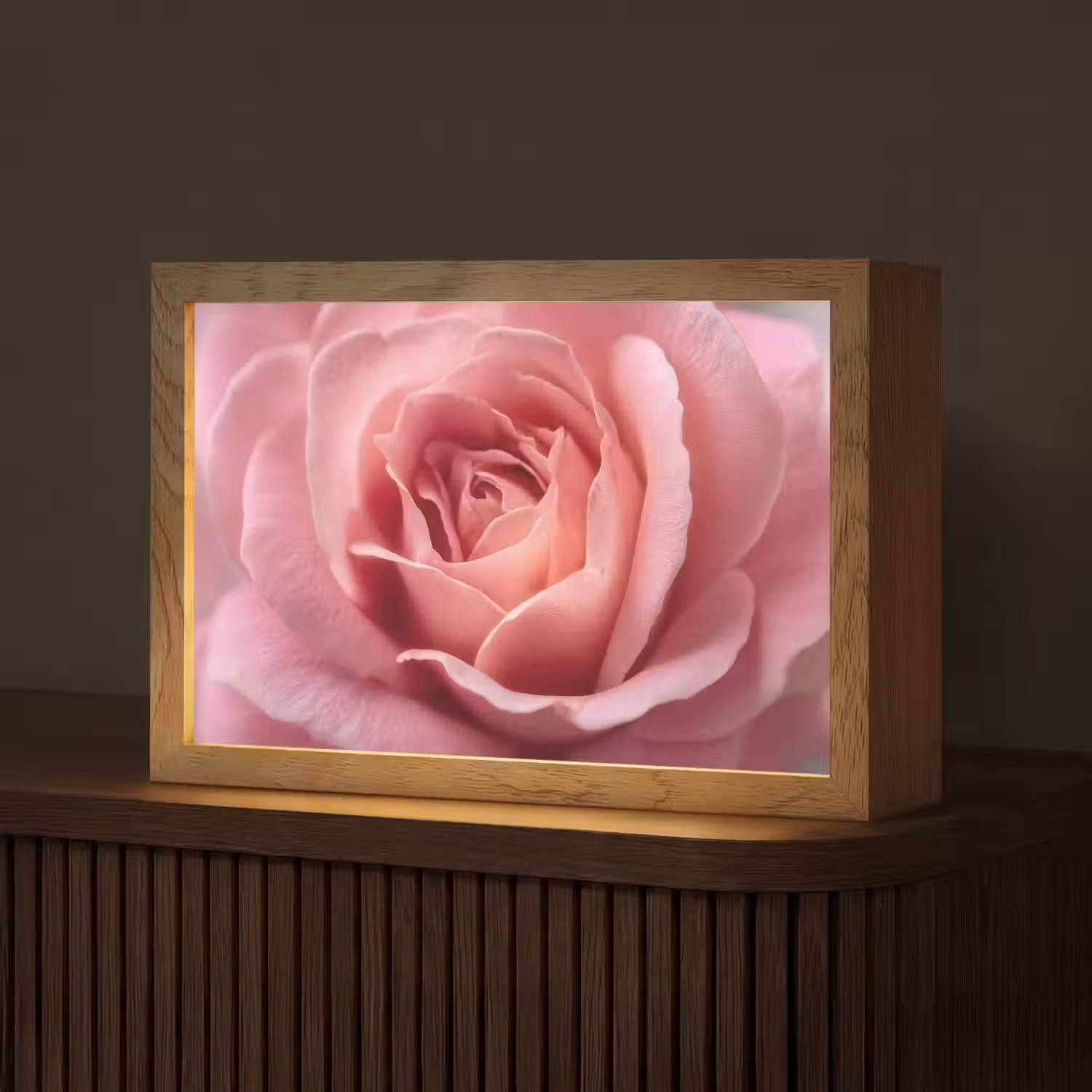 Roze - Roos - Romantisch Light Box met kabel (Tafellamp) klein -z3d_website