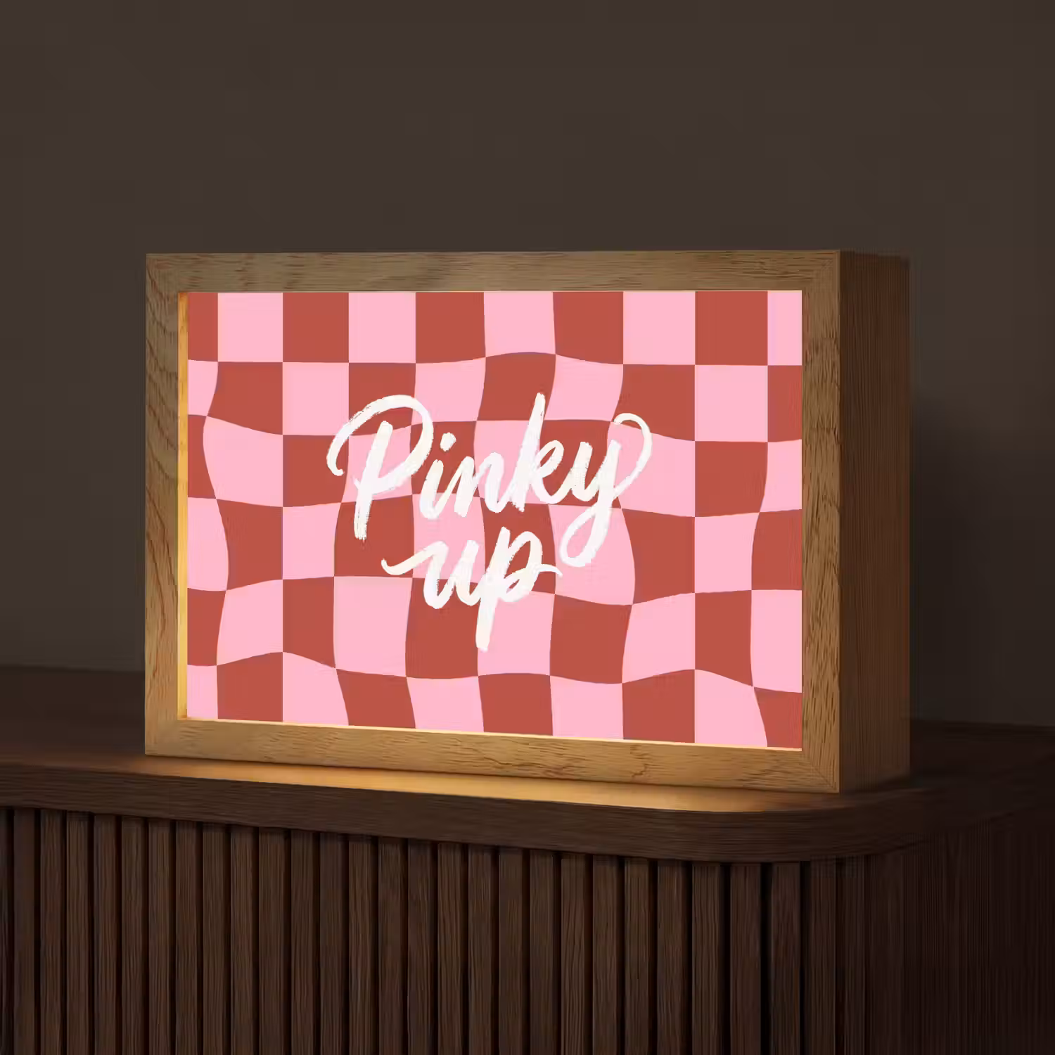 Pinky up - Geblokt - Bordeauxrood Light Box met kabel (Tafellamp) klein -z3d_website