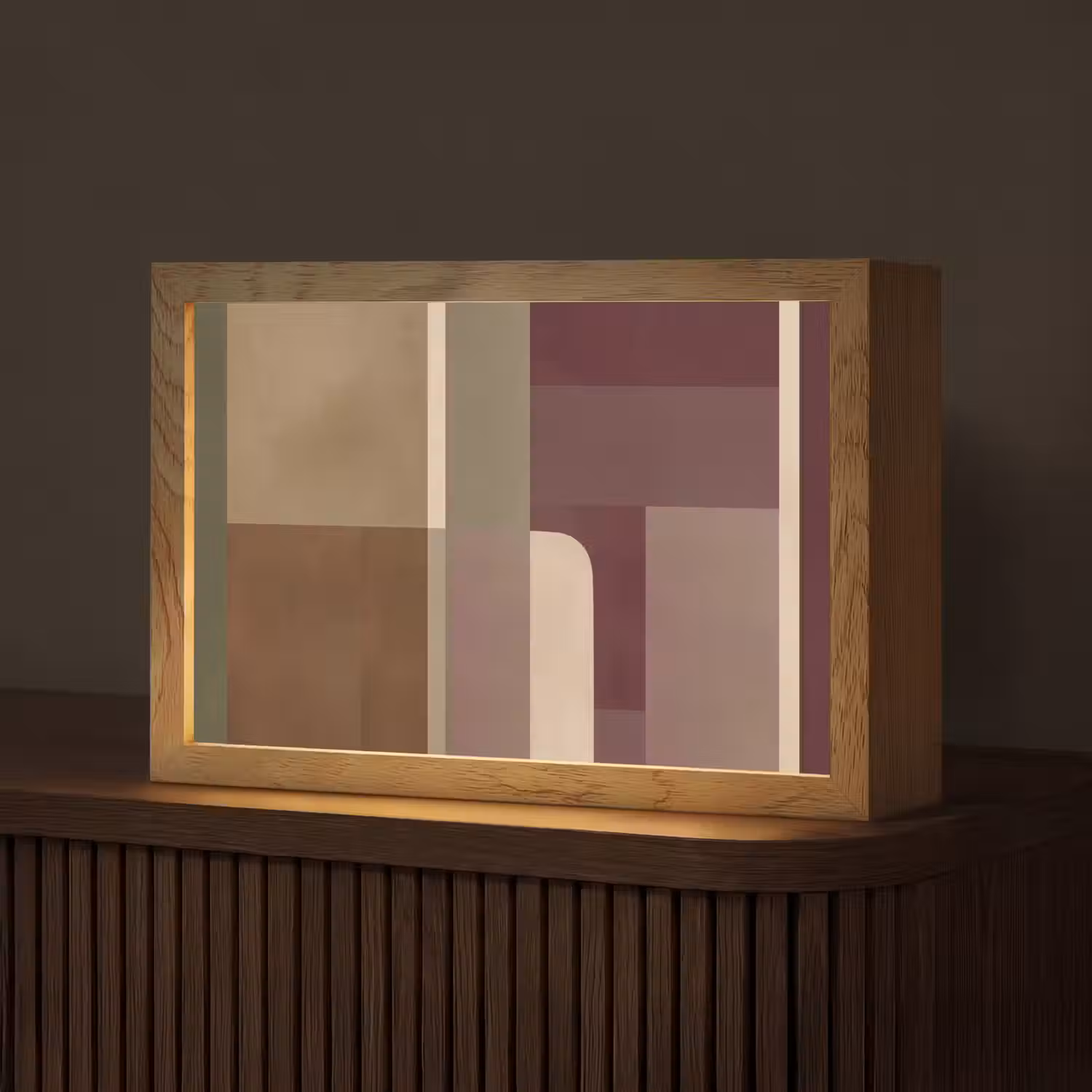 Vlakken - Abstract - Bordeaux - Lijnen Light Box met kabel (Tafellamp) klein -z3d_website