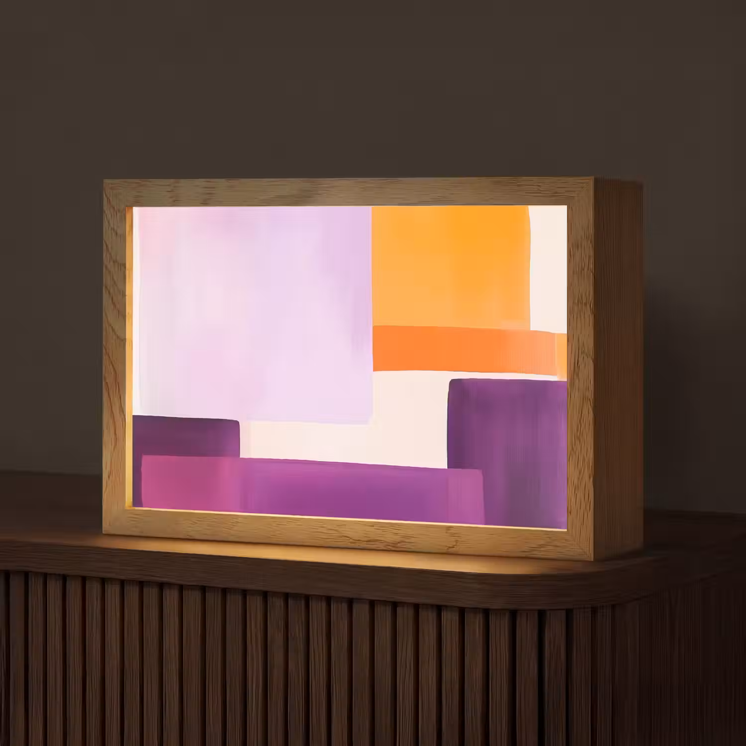 Vlakken - Abstract - Rechthoekig - Oranje Light Box met kabel (Tafellamp) klein -z3d_website