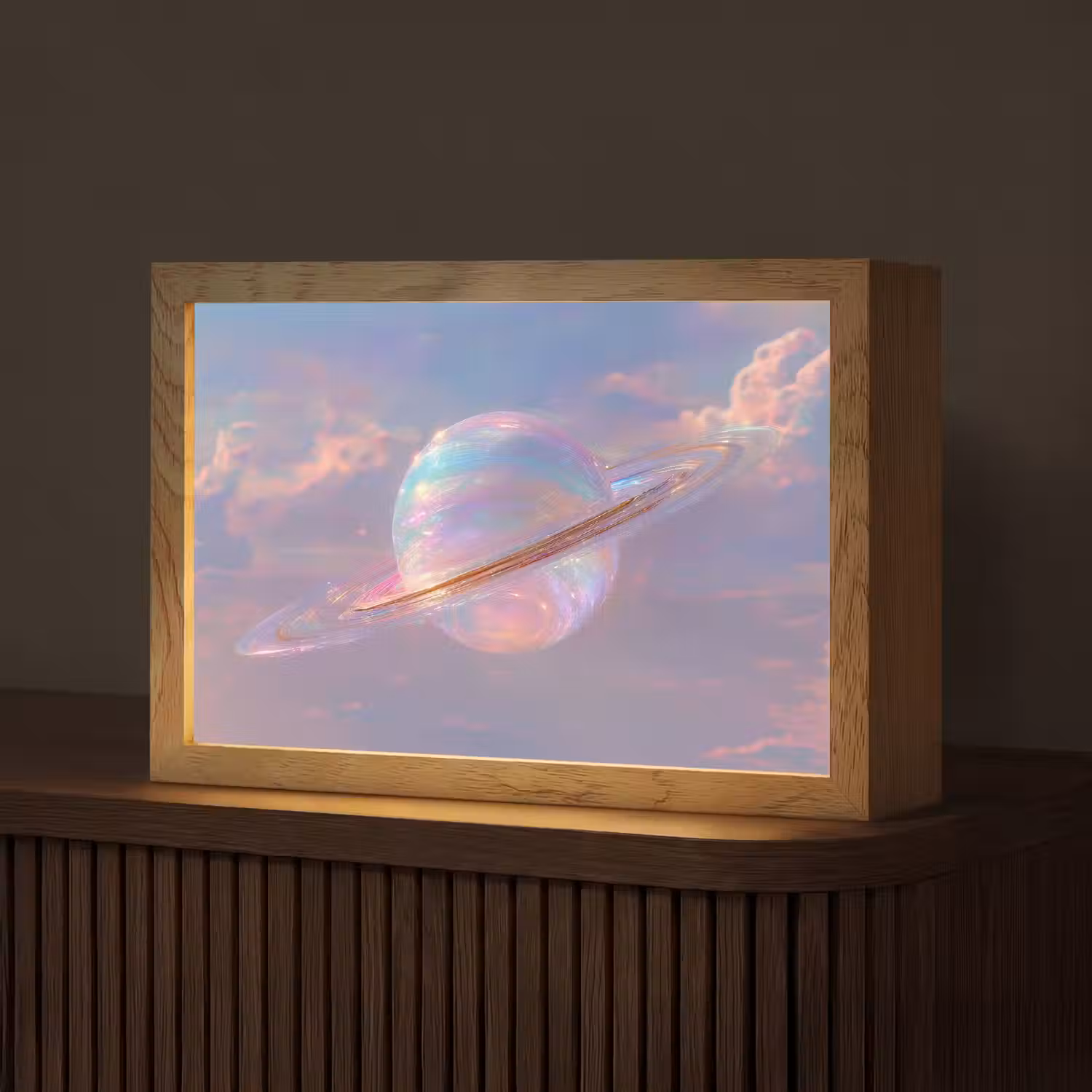 Planeet - Lucht - Wolken - Pasteltinten Light Box met kabel (Tafellamp) klein -z3d_website