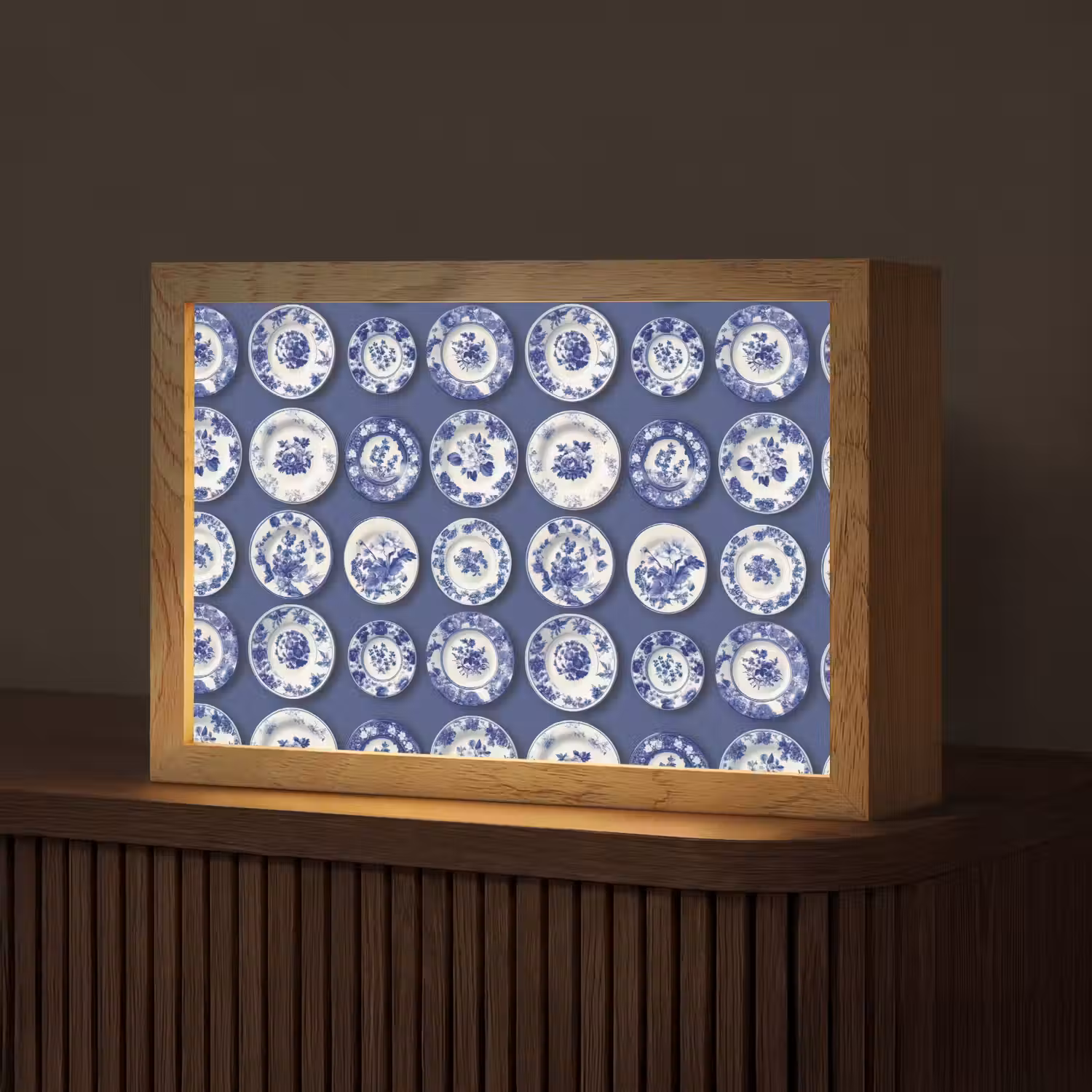 Borden - Floraal - Blauw Light Box met kabel (Tafellamp) klein 924 -z3d_website