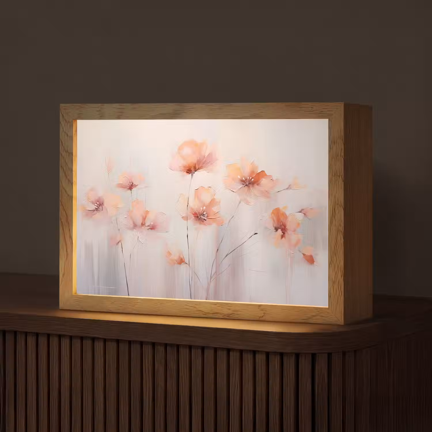 Klaproos - Bloemen - Kunst - Abstract - Watercolor Light Box met kabel (Tafellamp) klein -z3d_website
