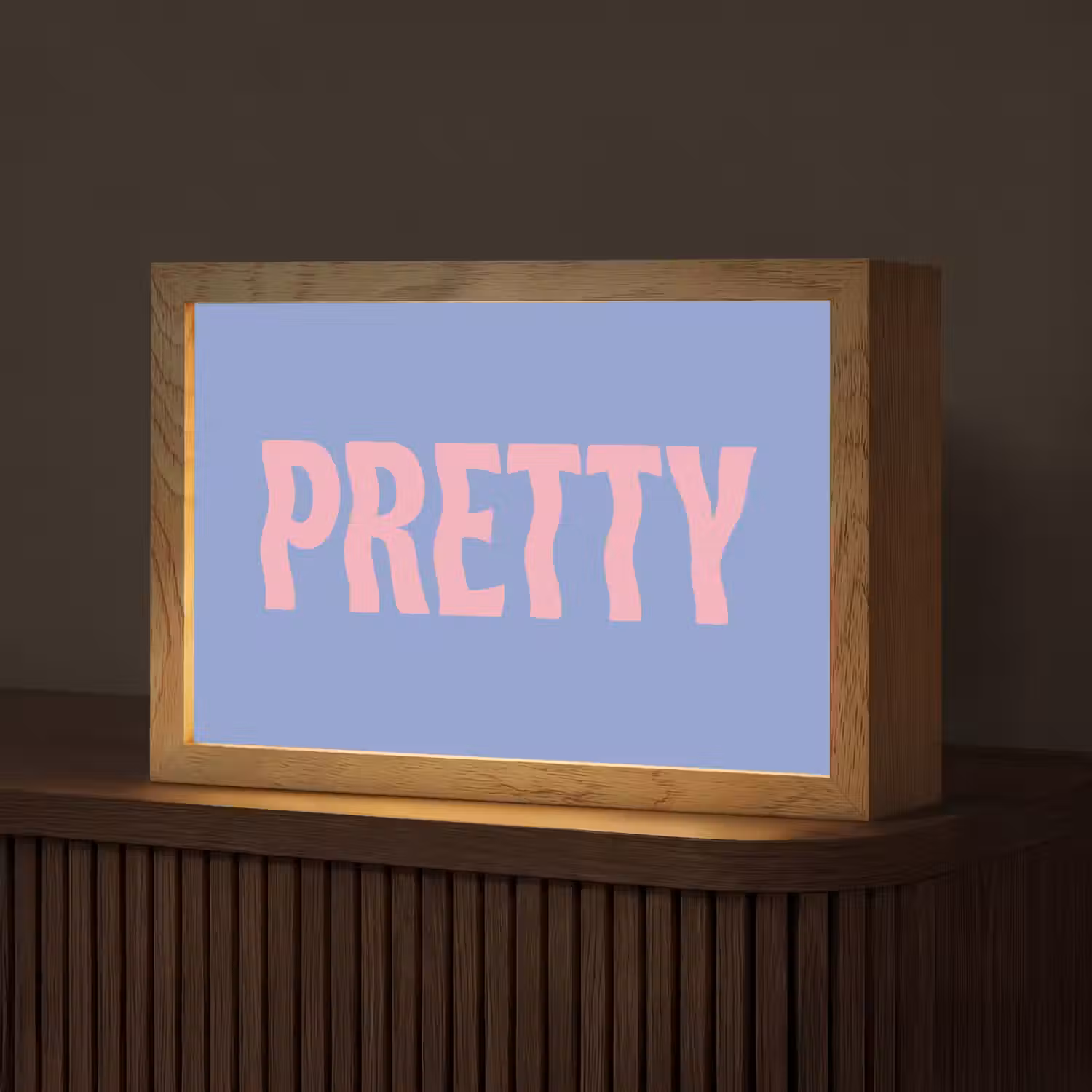 Pretty - Roze - Blauw - Golvend Light Box met kabel (Tafellamp) klein -z3d_website