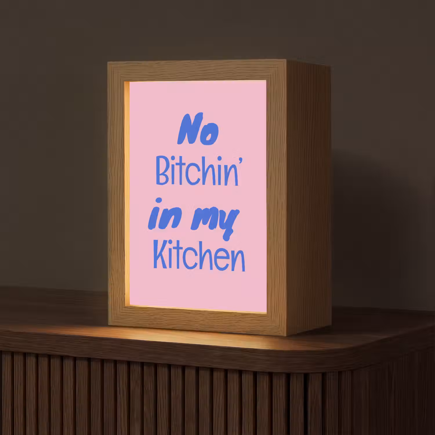 Quote - Blauw - Lettertype - Keuken Light Box met kabel (Tafellamp) klein -z3d_website