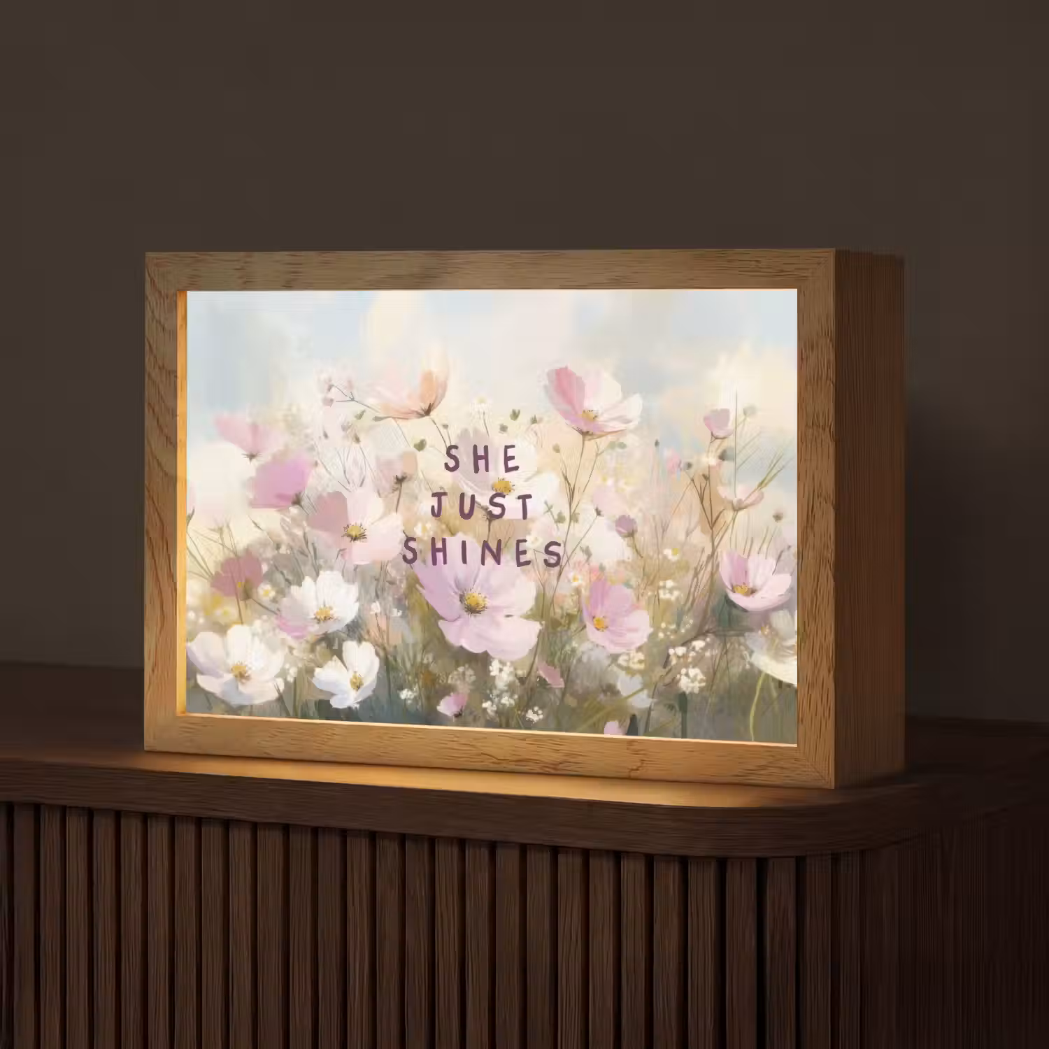 Quote - Bloemen - Schilderachtig Light Box met kabel (Tafellamp) klein -z3d_website