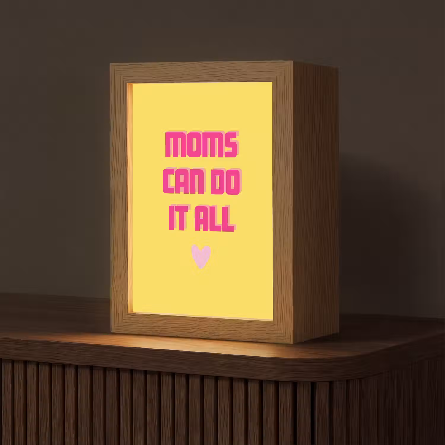 Quote - Moeder - Hartje - Roze Light Box met kabel (Tafellamp) klein -z3d_website