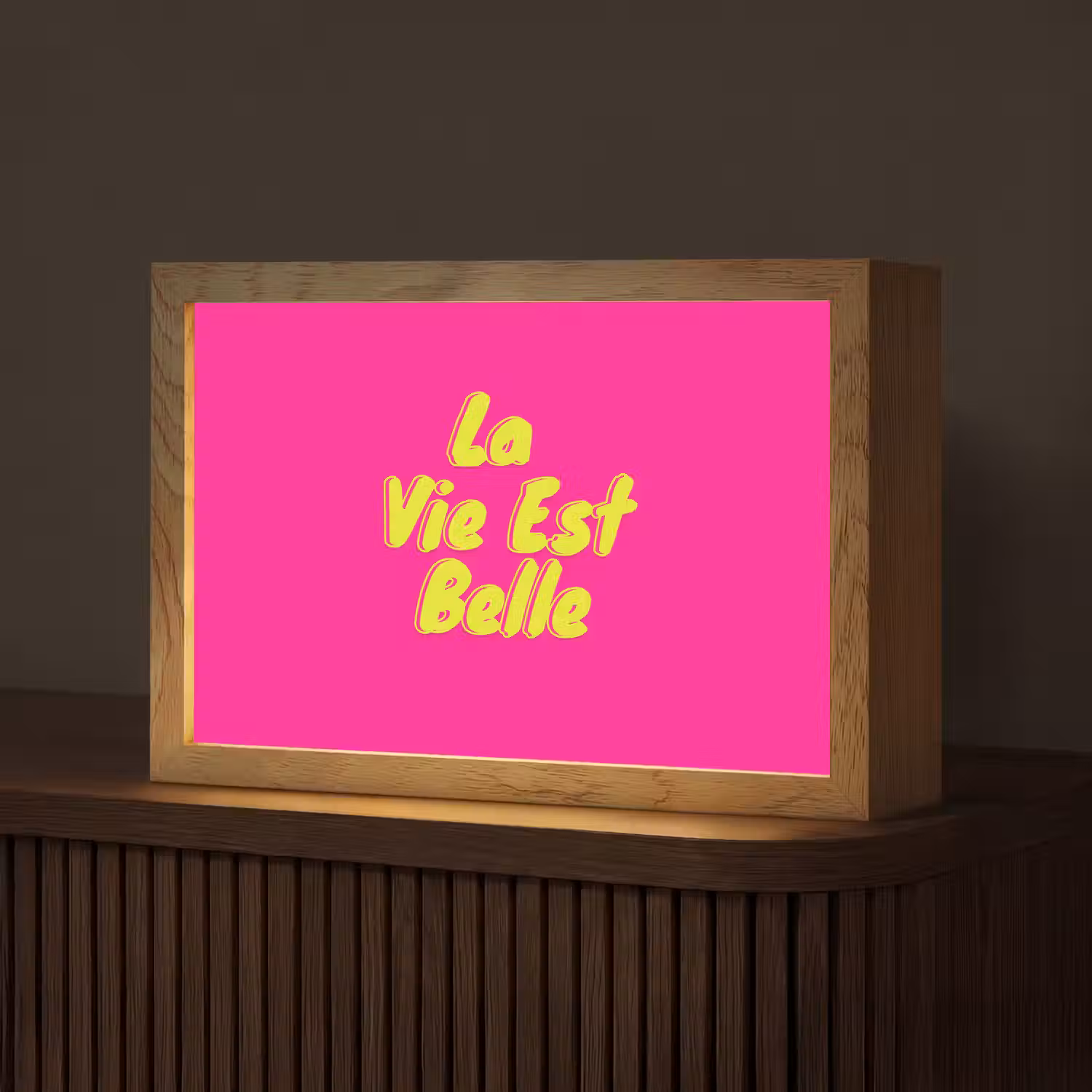 Quote - Retro - Roze Light Box met kabel (Tafellamp) klein -z3d_website