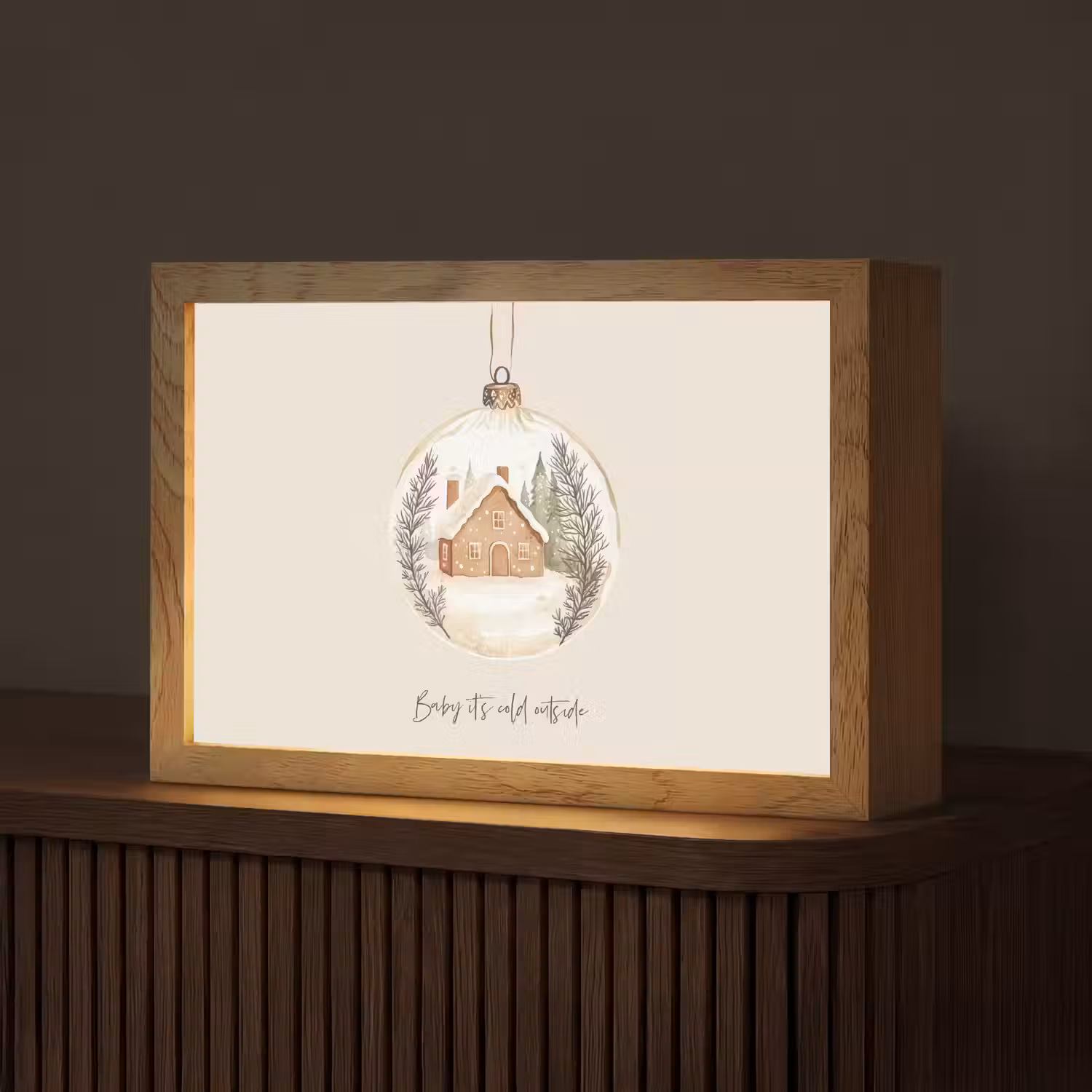 Quote - Winter - Kerst - Beige - Kerstbal Light Box met kabel (Tafellamp) klein -z3d_website
