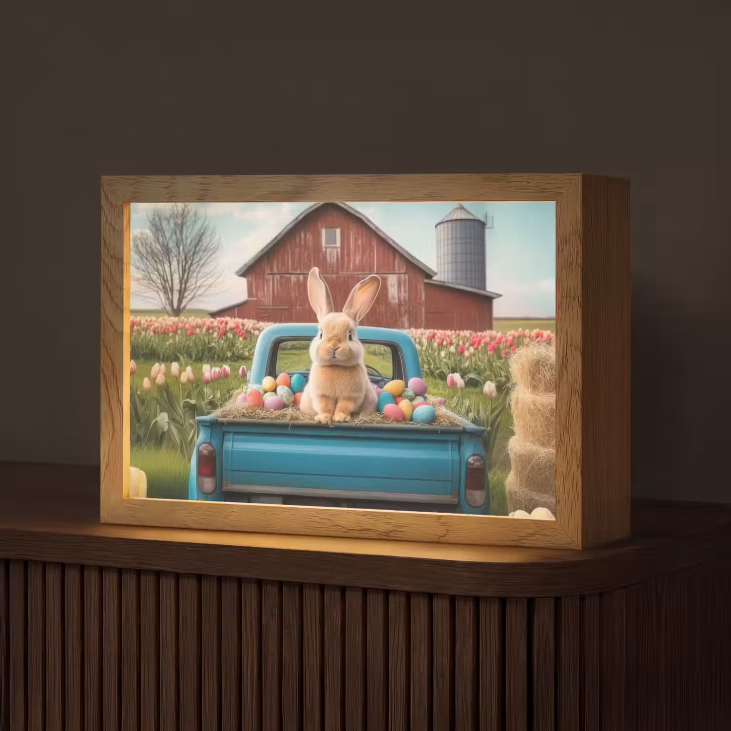 Konijn - Boerderij - Eieren Light Box met kabel (Tafellamp) klein -z3d_website