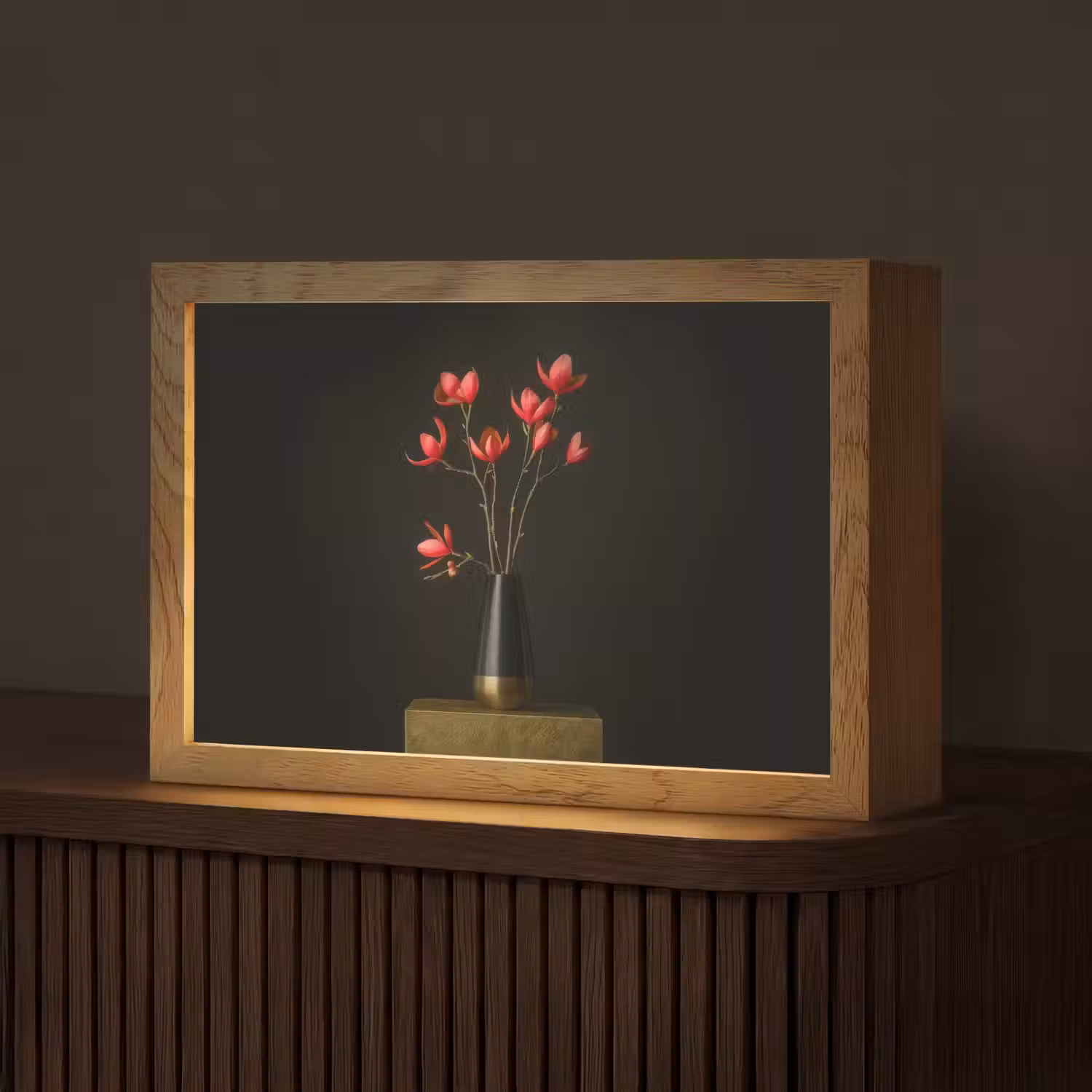 Rode - Bloemen - Vaas Light Box met kabel (Tafellamp) klein -z3d_website