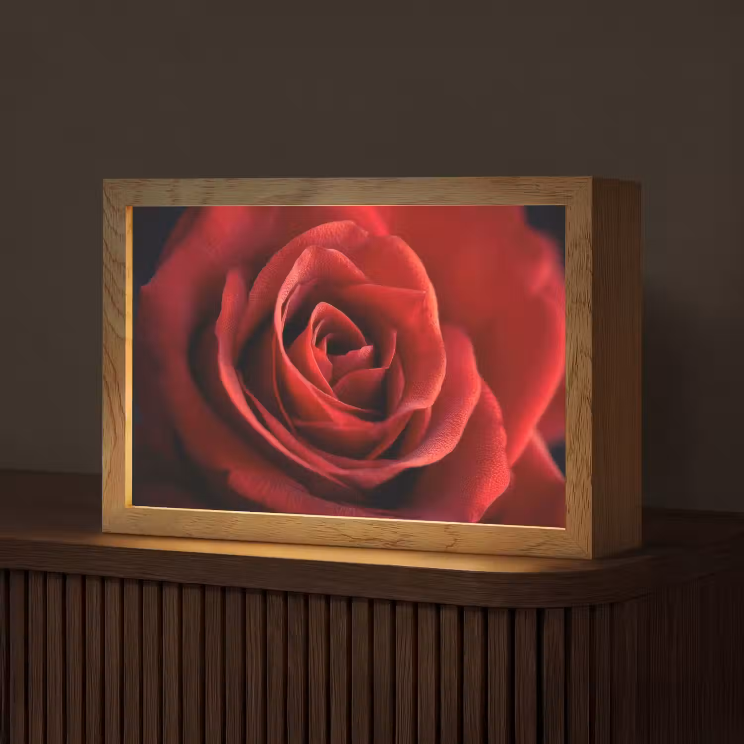 Rood - Roos - Romantisch Light Box met kabel (Tafellamp) klein -z3d_website